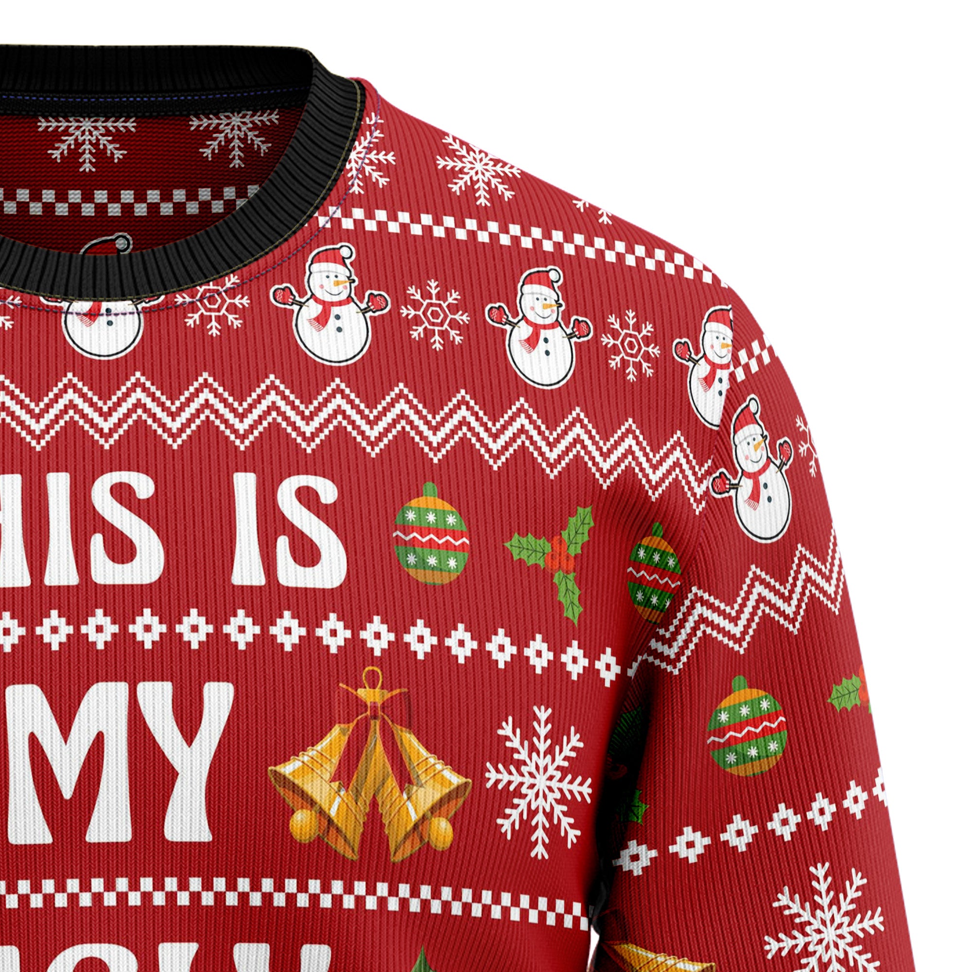 Texas Cowboy Ugly Christmas Sweater for Men and Women, This Is My Ugly Sweater Quote, Funny Holiday Party Gift
