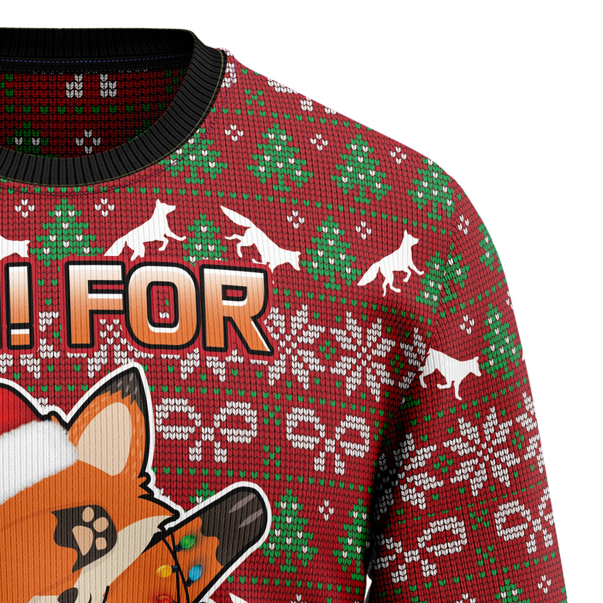 Oh For Fox Sake Ugly Christmas Sweater for Men and Women, Funny Holiday Party Outfit, Festive Christmas Gift