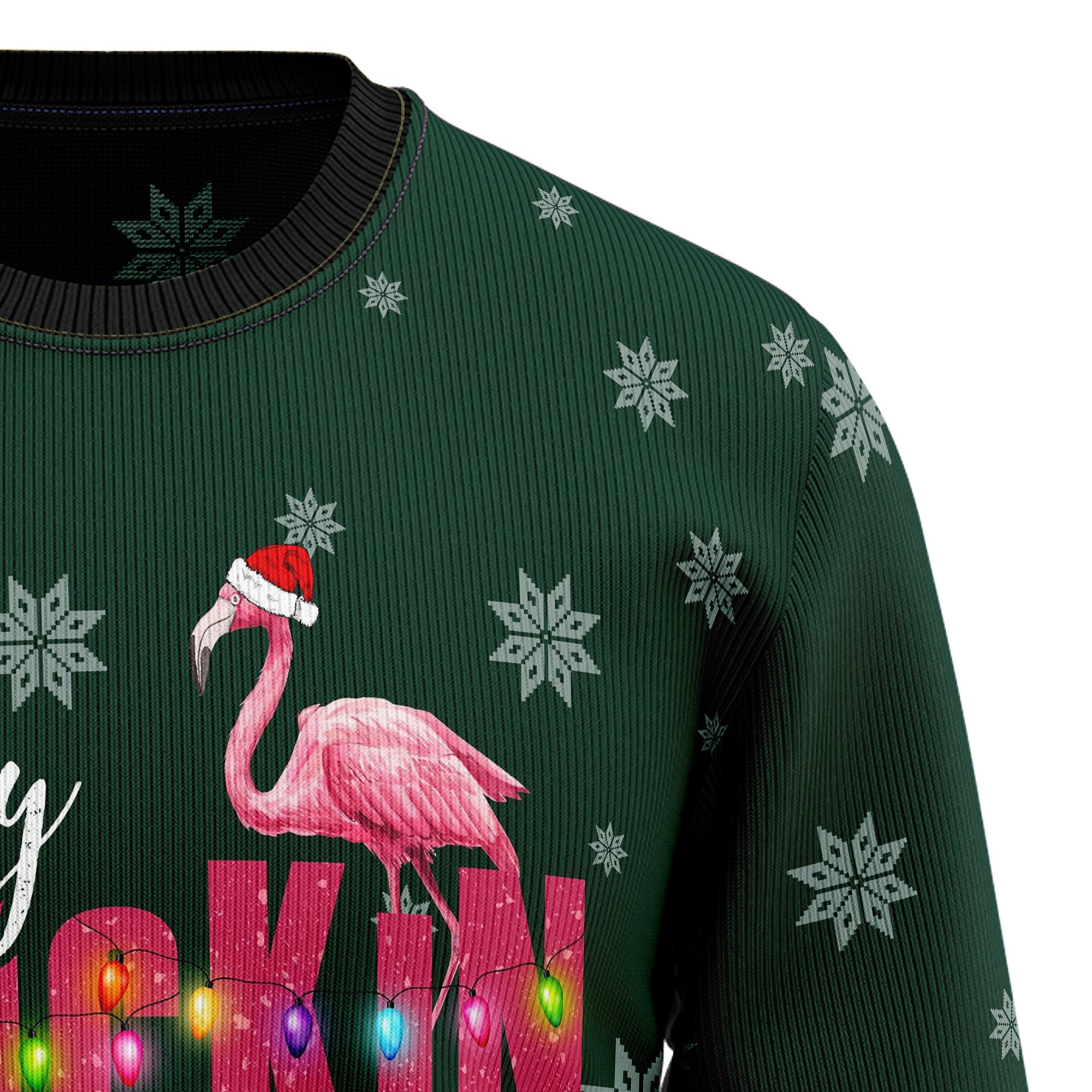 Flamingo Merry Flockin Christmas Ugly Christmas Sweater for Men Women, Funny Holiday Party Outfit, Festive Xmas Gift
