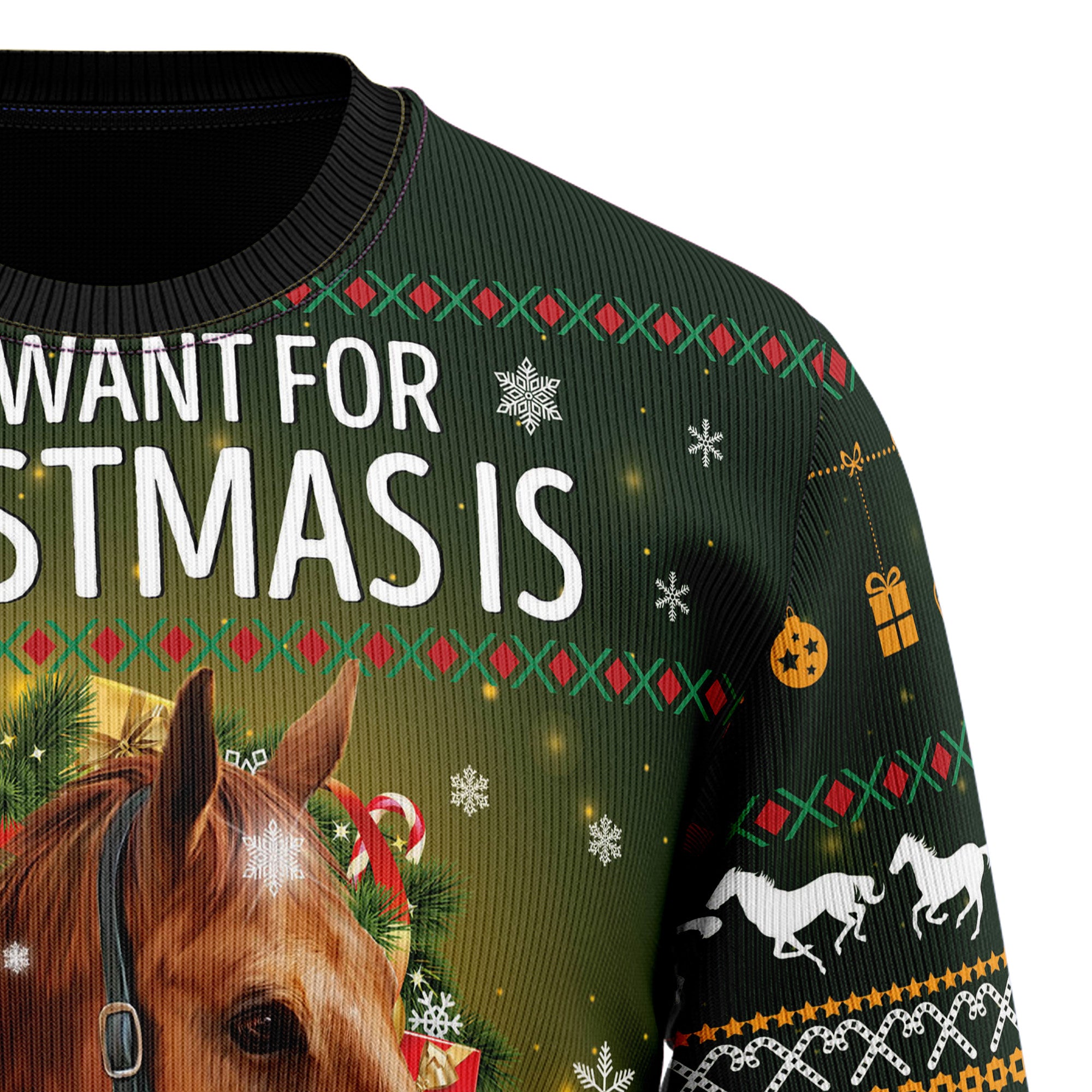 Horse All I Need for Christmas Ugly Christmas Sweater for Men and Women, Festive Holiday Outfit for Horse Lovers