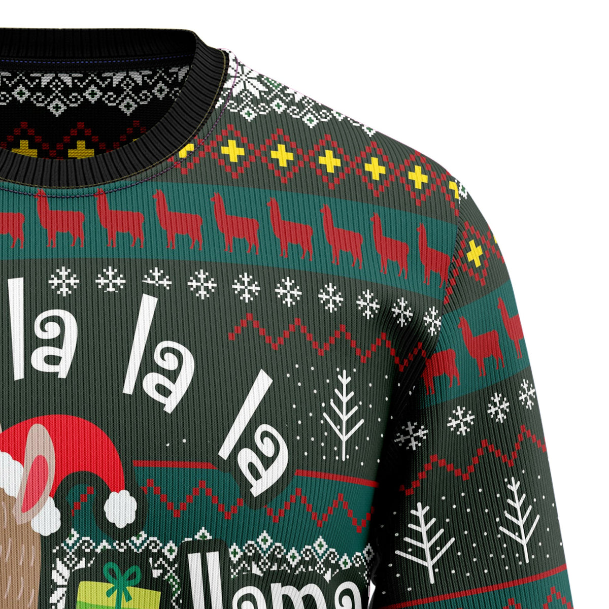 Fa La La La Llama Ugly Christmas Sweater, Unisex Xmas Party Outfit, Fun Holiday Gift for Llama and Animal Lovers