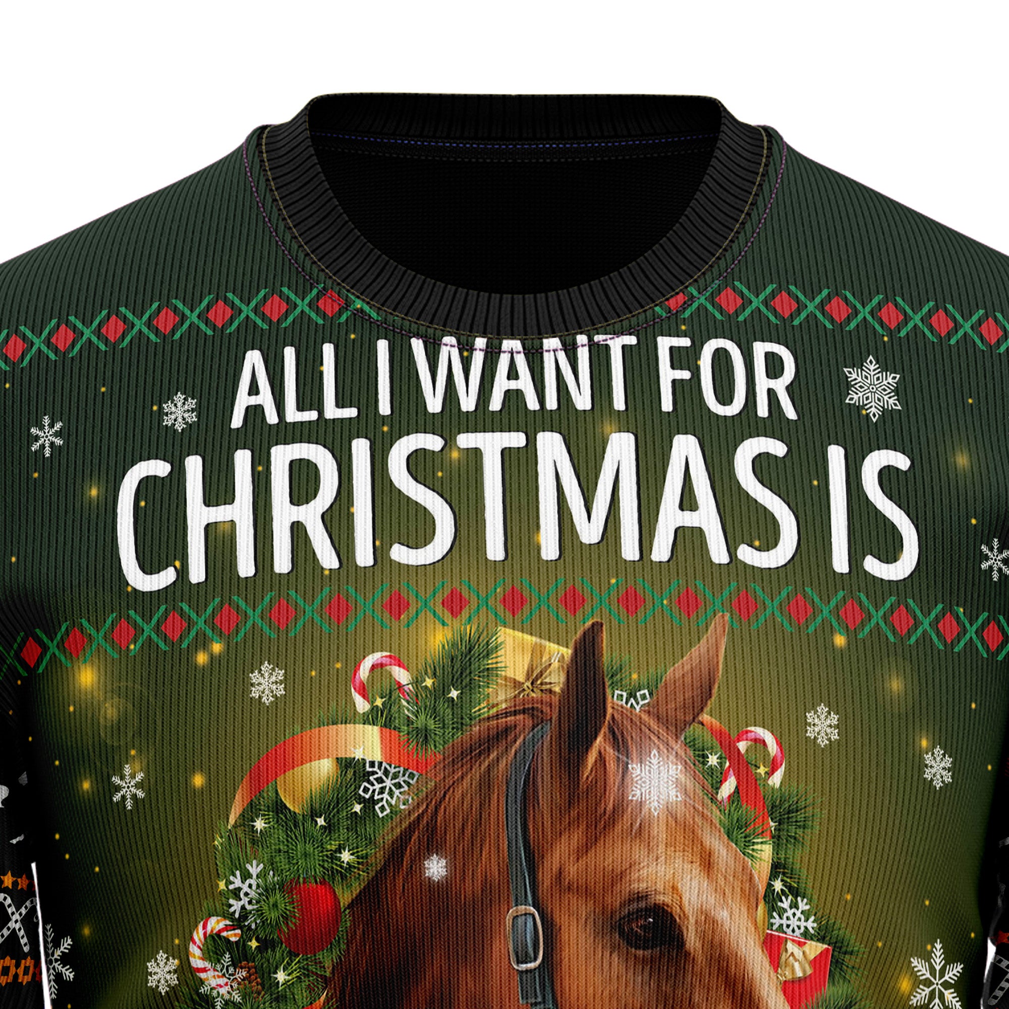 Horse All I Need for Christmas Ugly Christmas Sweater for Men and Women, Festive Holiday Outfit for Horse Lovers