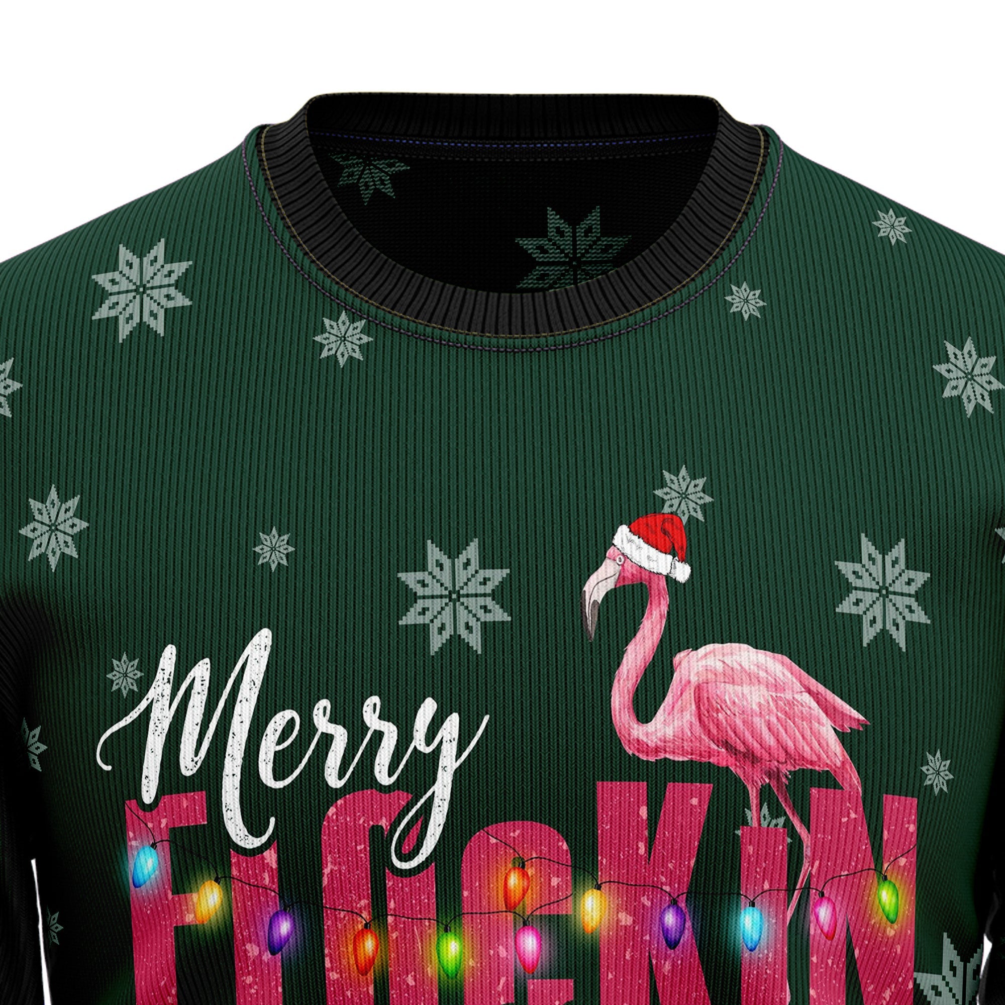 Flamingo Merry Flockin Christmas Ugly Christmas Sweater for Men Women, Funny Holiday Party Outfit, Festive Xmas Gift