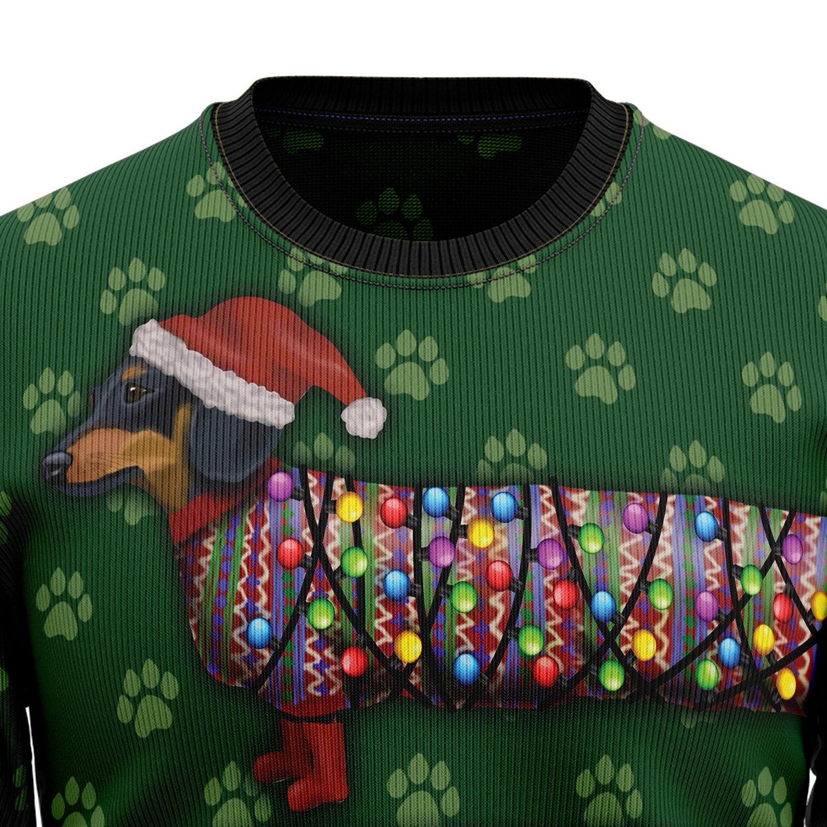 Dachshund Christmas Sweater - Funny Ugly Christmas Sweater for Men and Women, Unisex Holiday Party Outfit