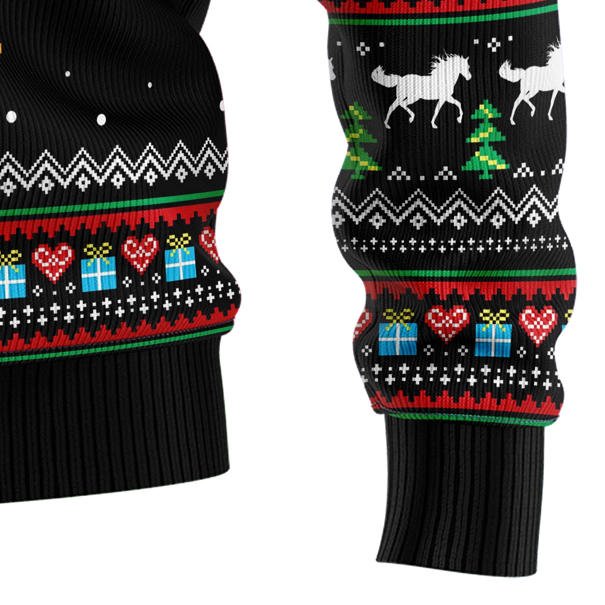 Horse Christmas Tree Ugly Christmas Sweater for Men and Women, Funny Holiday Party Outfit, Festive Christmas Gift