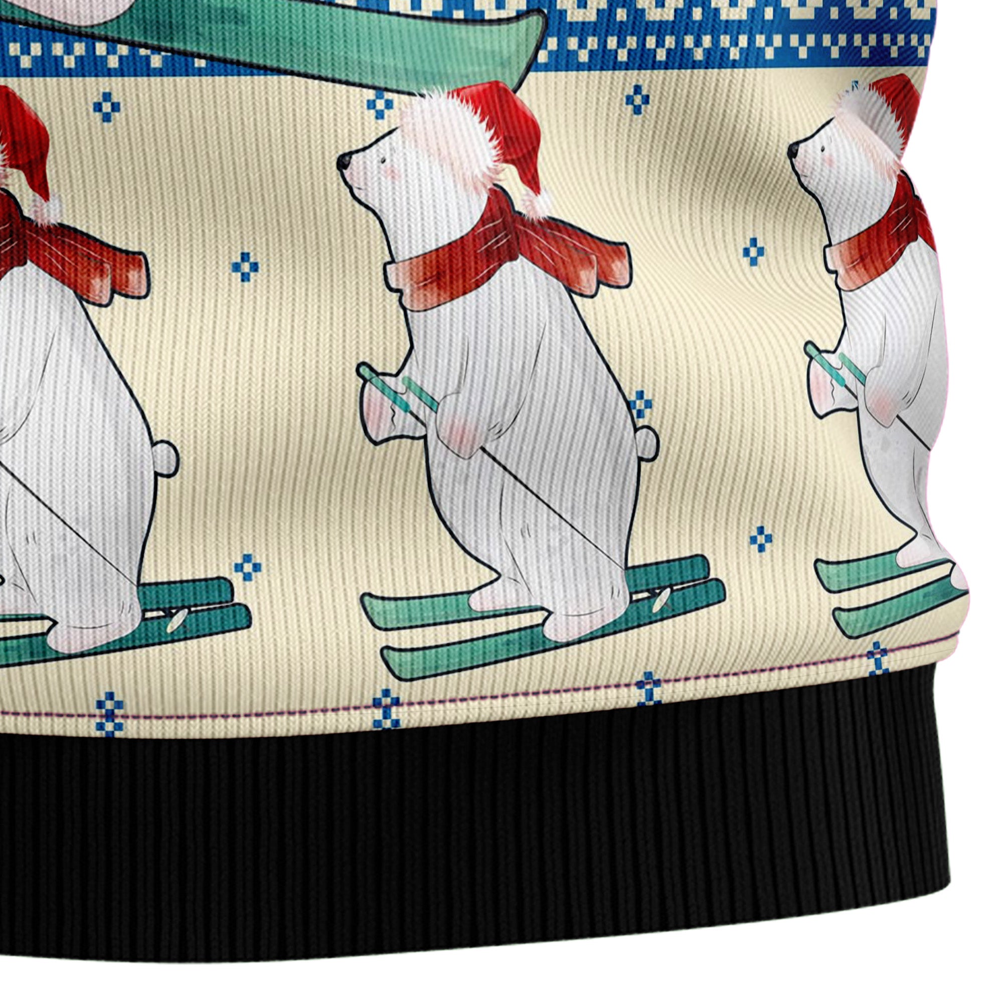 Polar Bear Ice Ugly Christmas Sweater, Funny Holiday Party Outfit for Men and Women, Gift for Polar Bear Lovers