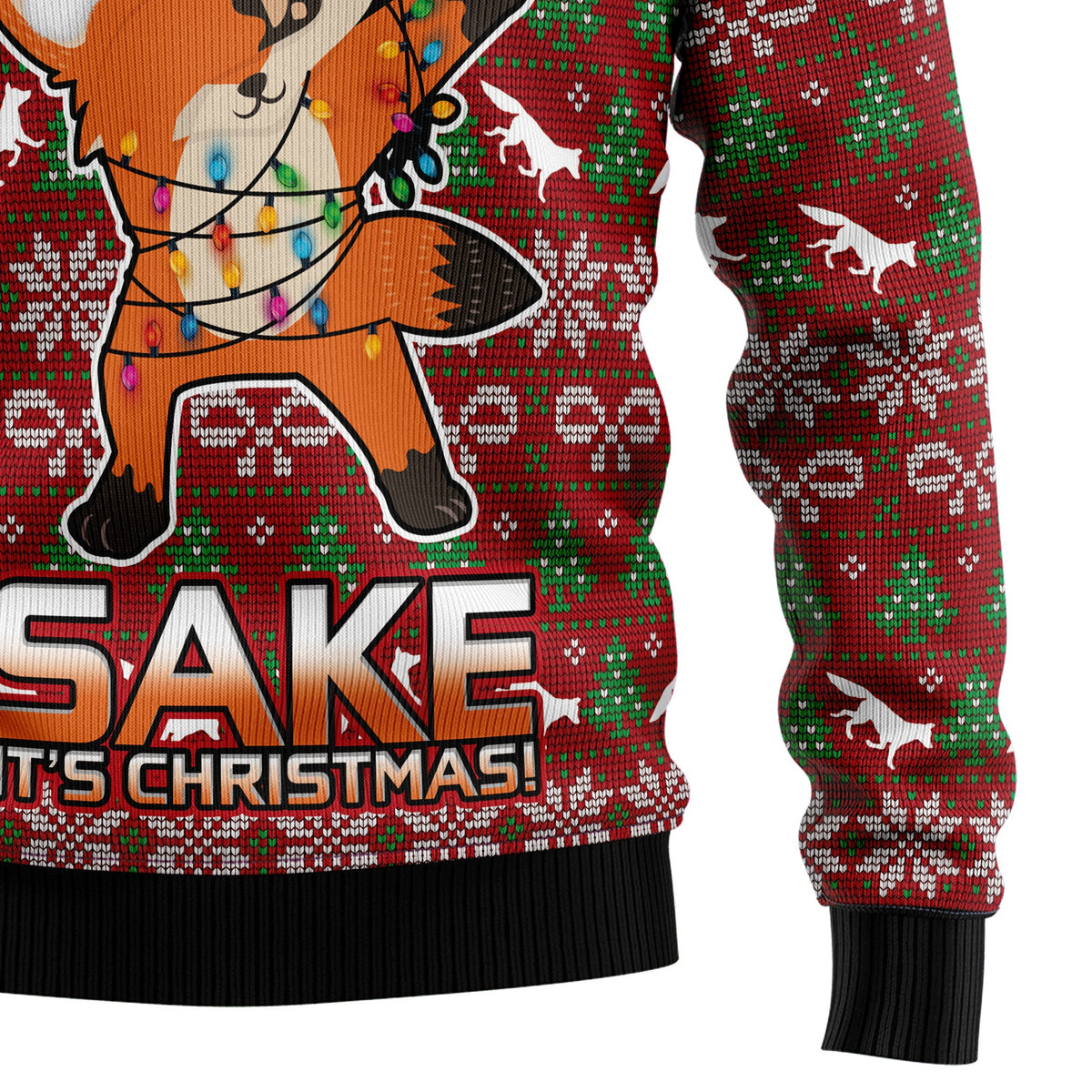 Oh For Fox Sake Ugly Christmas Sweater for Men and Women, Funny Holiday Party Outfit, Festive Christmas Gift