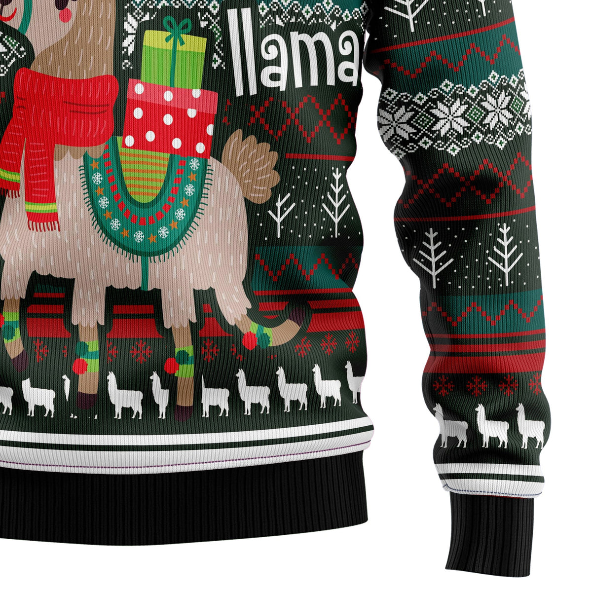 Fa La La La Llama Ugly Christmas Sweater, Unisex Xmas Party Outfit, Fun Holiday Gift for Llama and Animal Lovers