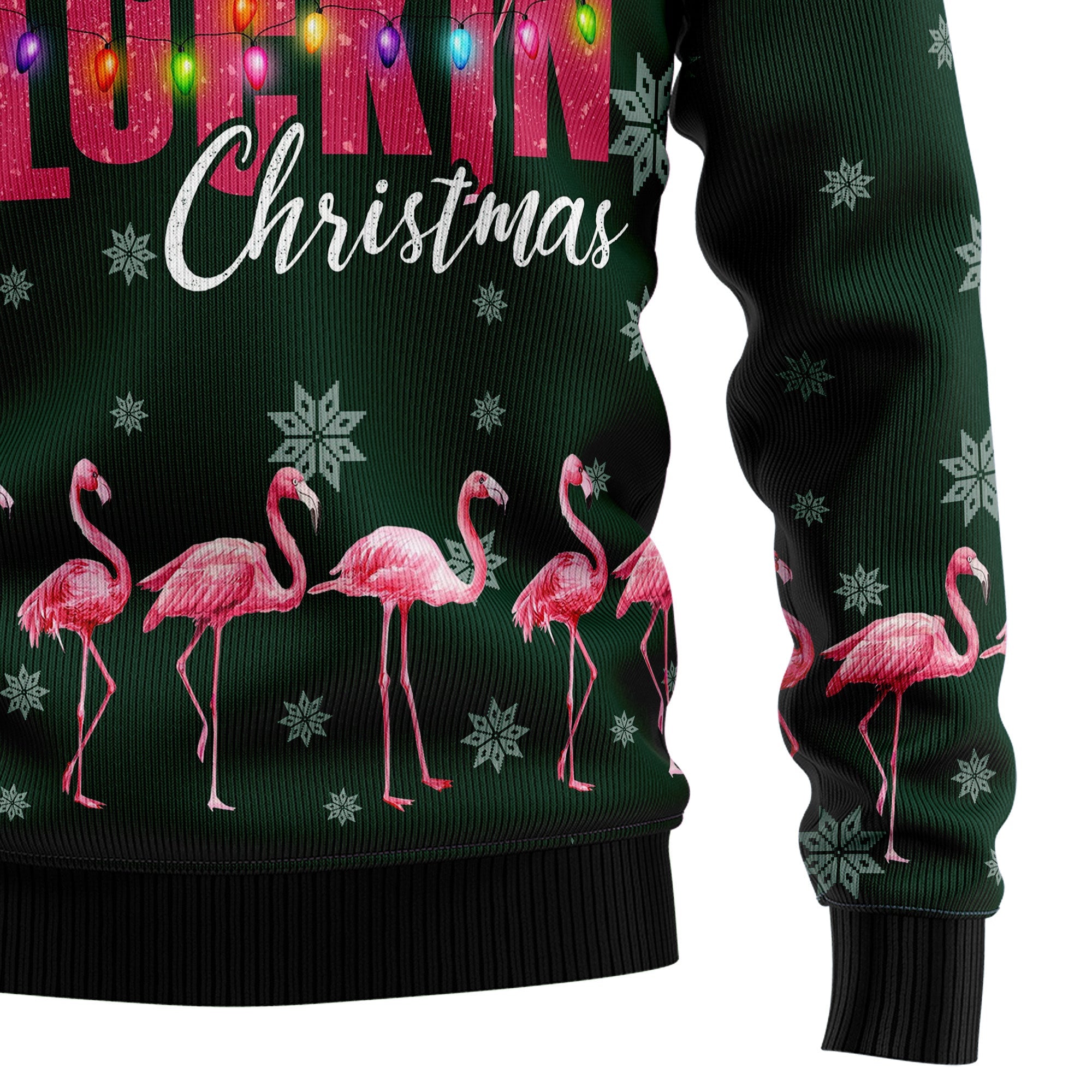 Flamingo Merry Flockin Christmas Ugly Christmas Sweater for Men Women, Funny Holiday Party Outfit, Festive Xmas Gift