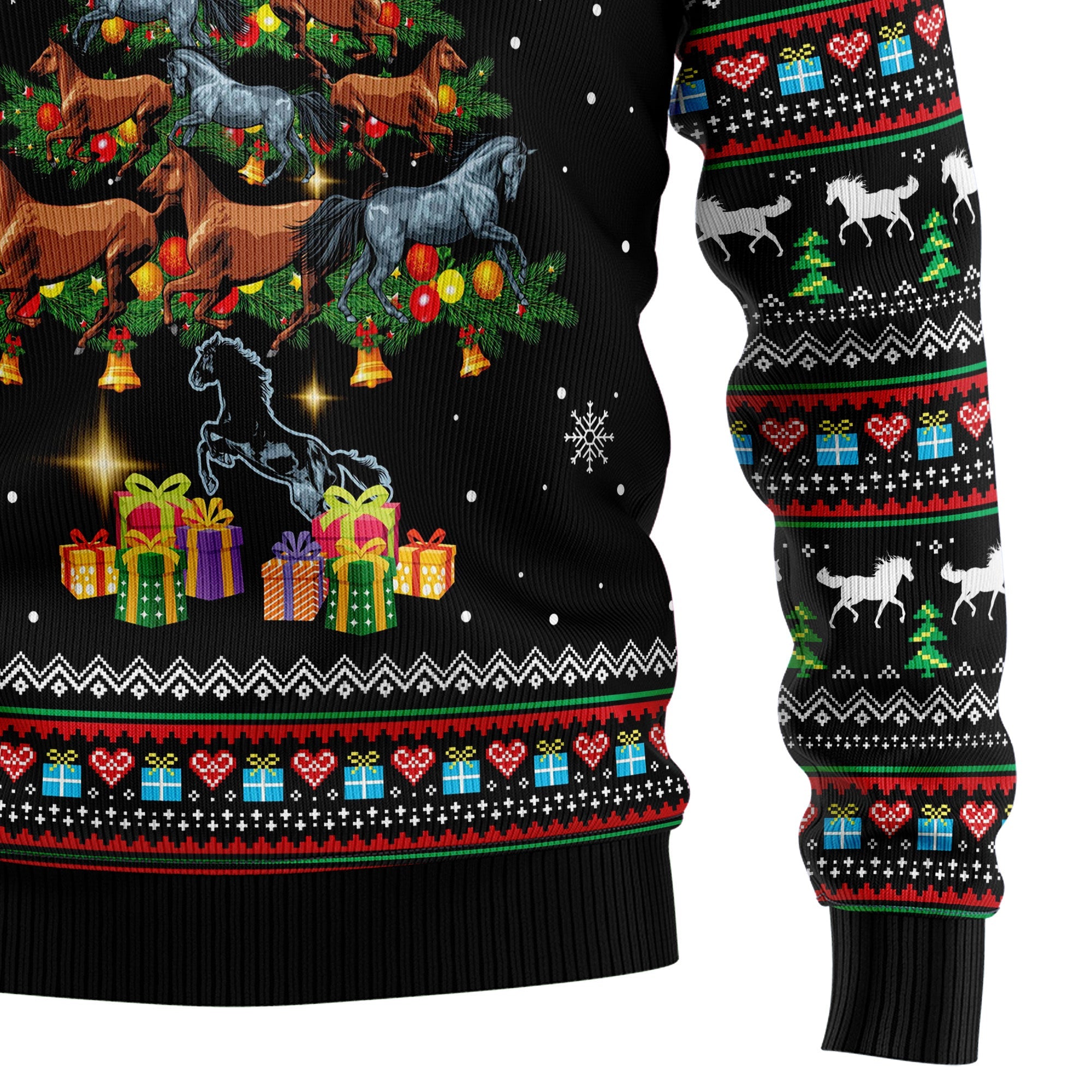 Horse Christmas Tree Ugly Christmas Sweater for Men and Women, Funny Holiday Party Outfit, Festive Christmas Gift