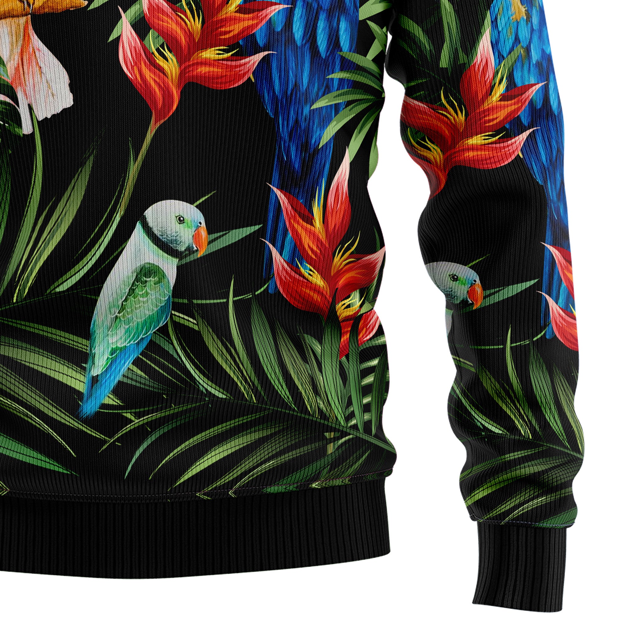 Tropical Christmas Parrot Ugly Christmas Sweater for Men and Women, Funny Holiday Party Gift for Parrot Lovers