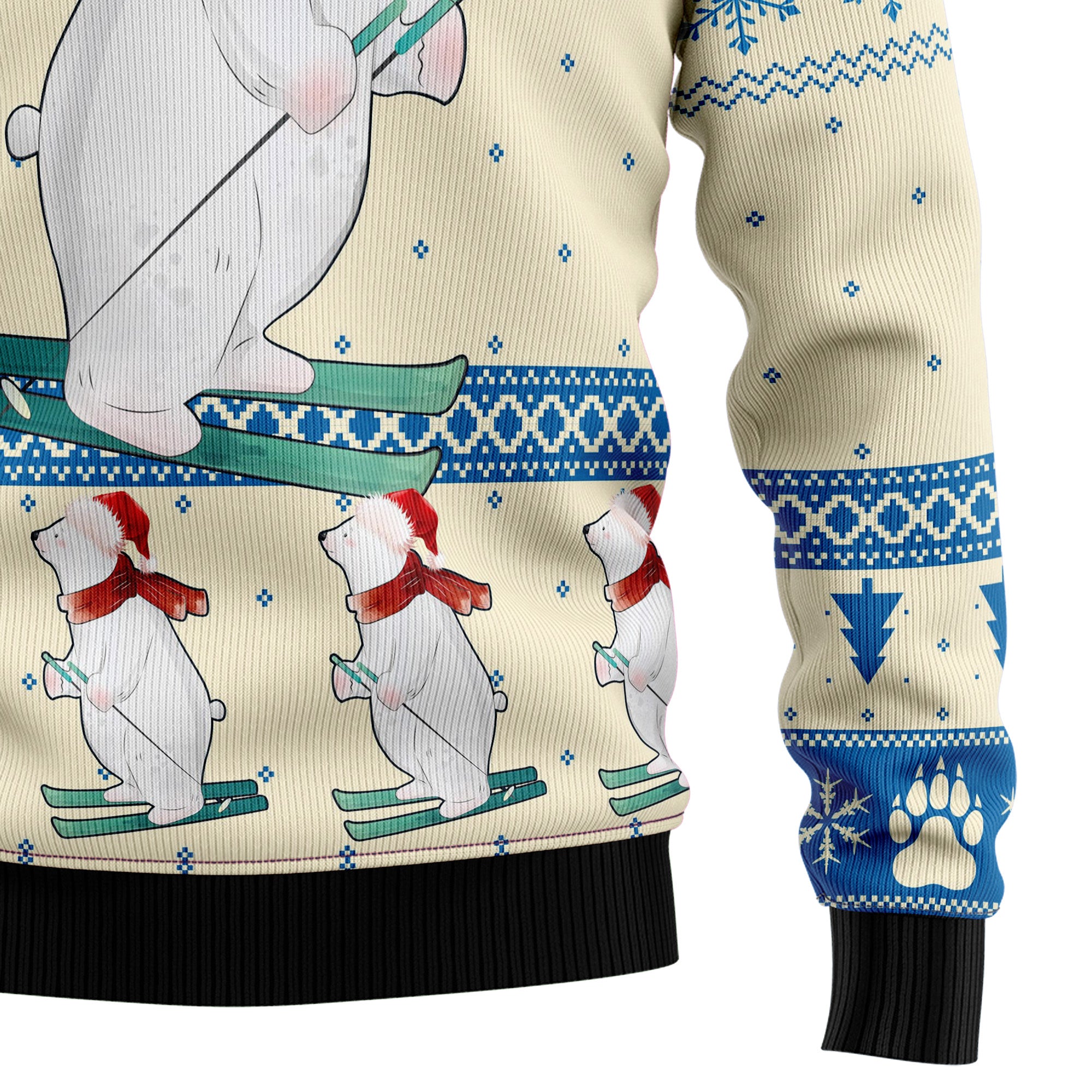 Polar Bear Ice Ugly Christmas Sweater, Funny Holiday Party Outfit for Men and Women, Gift for Polar Bear Lovers