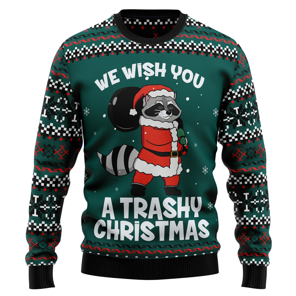 Raccoon Trashy Christmas Ugly Christmas Sweater for Men Women, Funny Holiday Party Outfit, Festive Xmas Gift