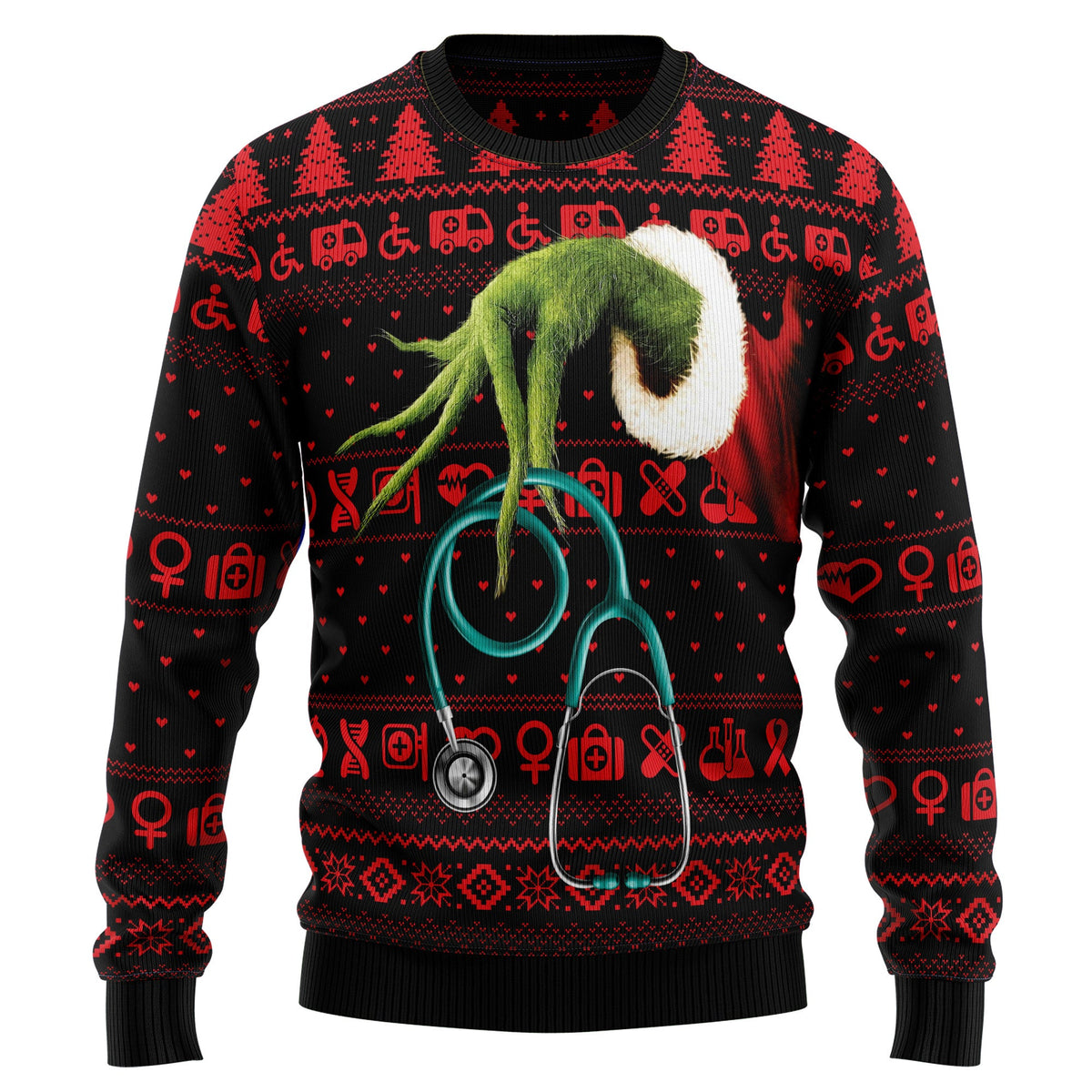 For Nurse Ugly Christmas Sweater for Men and Women, Funny Holiday Party Outfit, Festive Christmas Gift