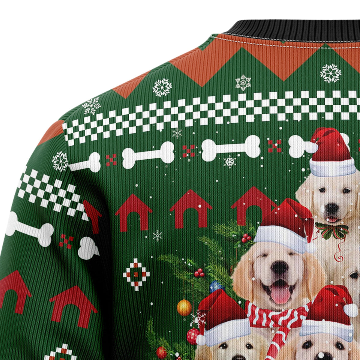 Golden Retriever Pine Tree Ugly Christmas Sweater for Men Women, Funny Holiday Party Outfit, Festive Xmas Gift