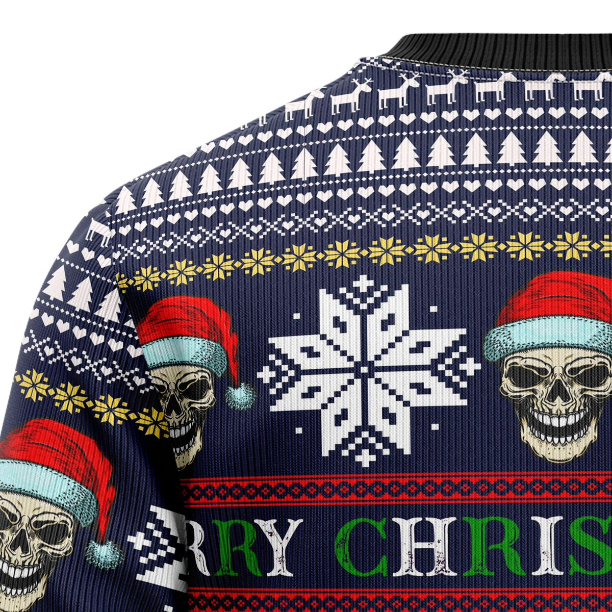Skull Christmas Ugly Christmas Sweater for Men and Women, Funny Holiday Party Outfit, Festive Christmas Gift
