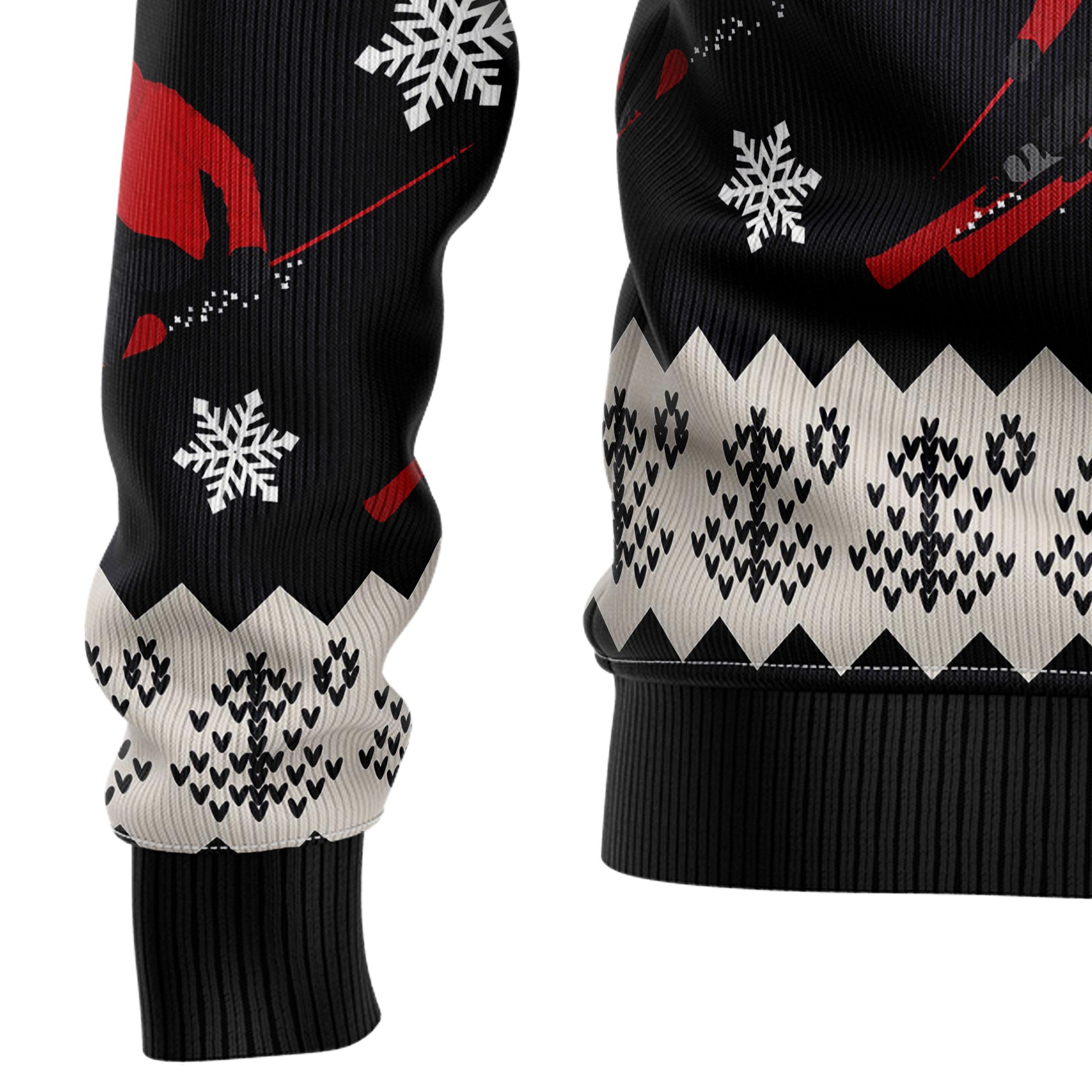 Skiing Ugly Christmas Sweater, Skier Holiday Pullover, Winter Sports Party Outfit and Christmas Gift for Ski Lovers