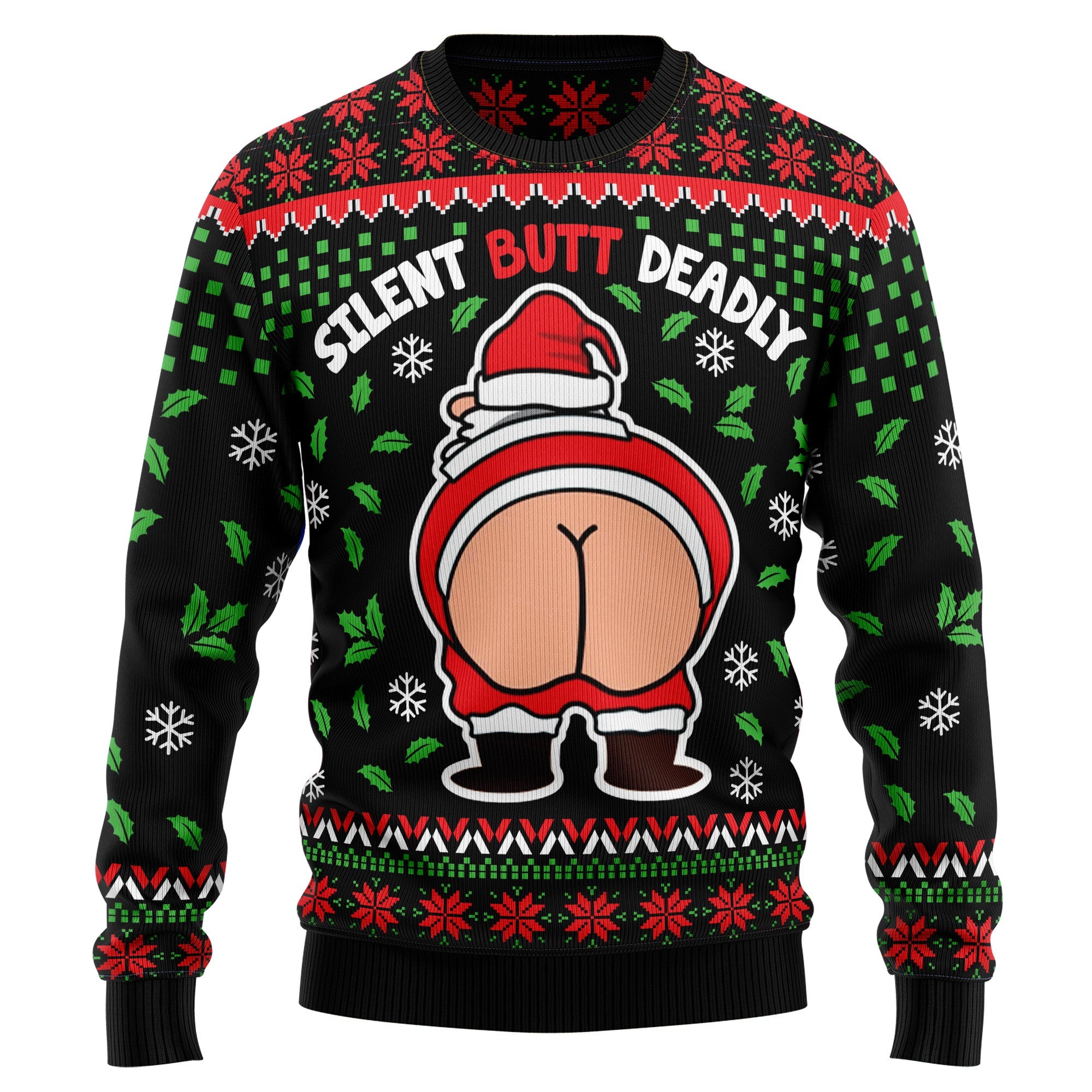 Silent Butt Deadly Santa Ugly Christmas Sweater, Unisex Holiday Party Outfit, Gift for Santa Joke and Humor Fans