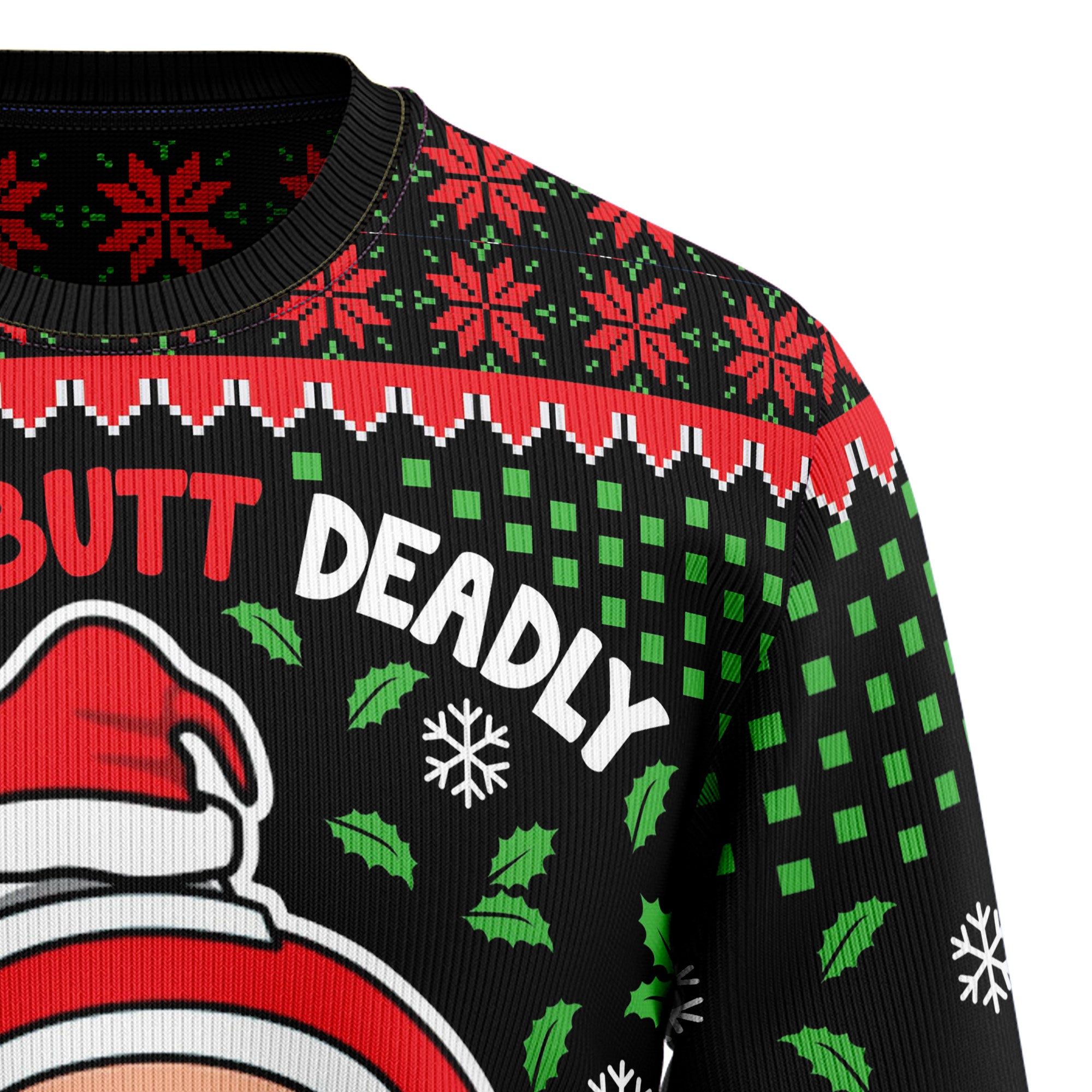 Silent Butt Deadly Santa Ugly Christmas Sweater, Unisex Holiday Party Outfit, Gift for Santa Joke and Humor Fans