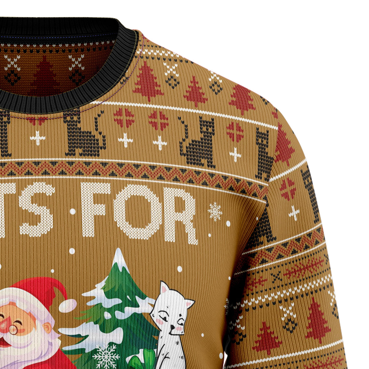 Cats for Everybody Ugly Christmas Sweater, Funny Festive Holiday Sweater for Men and Women, Gift for Cat Lovers