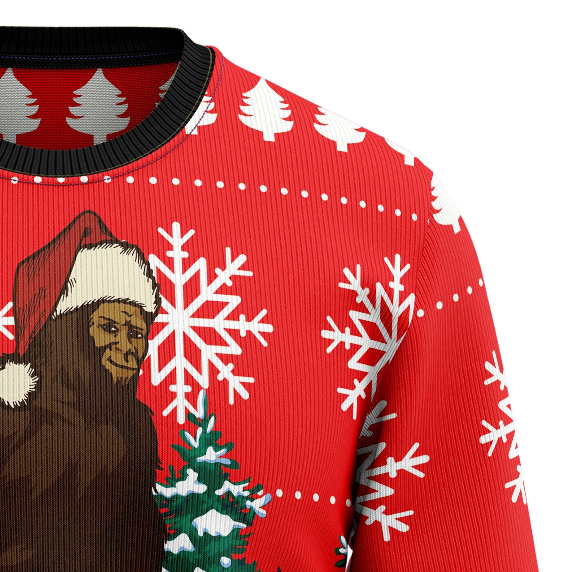 Christmas Bigfoot Ugly Christmas Sweater for Men and Women, Funny Xmas Party Outfit, Fun Gift for Bigfoot Fans