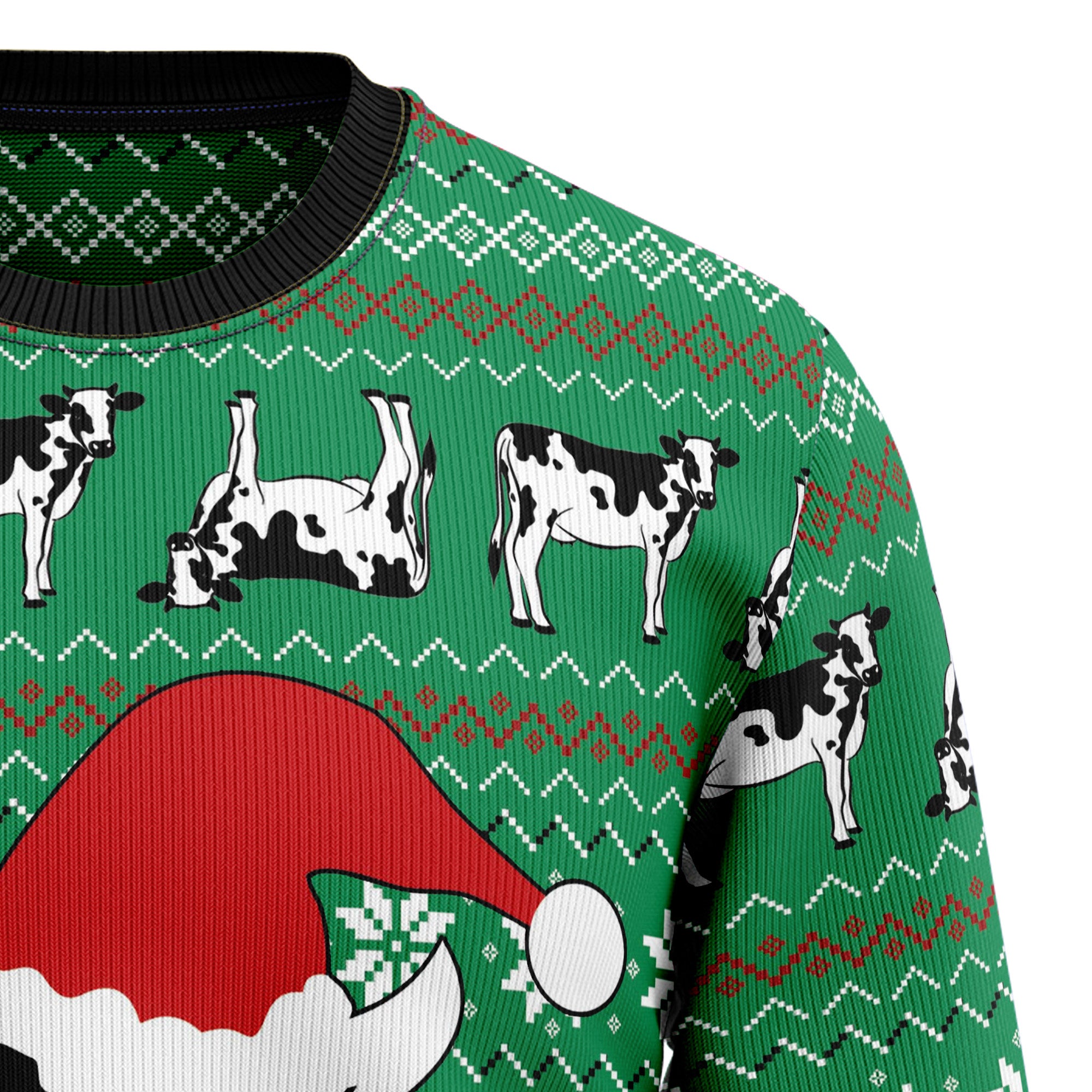 Funny Christmas Cow Ugly Christmas Sweater, Festive Holiday Party Outfit for Men and Women, Gift for Cow Lovers