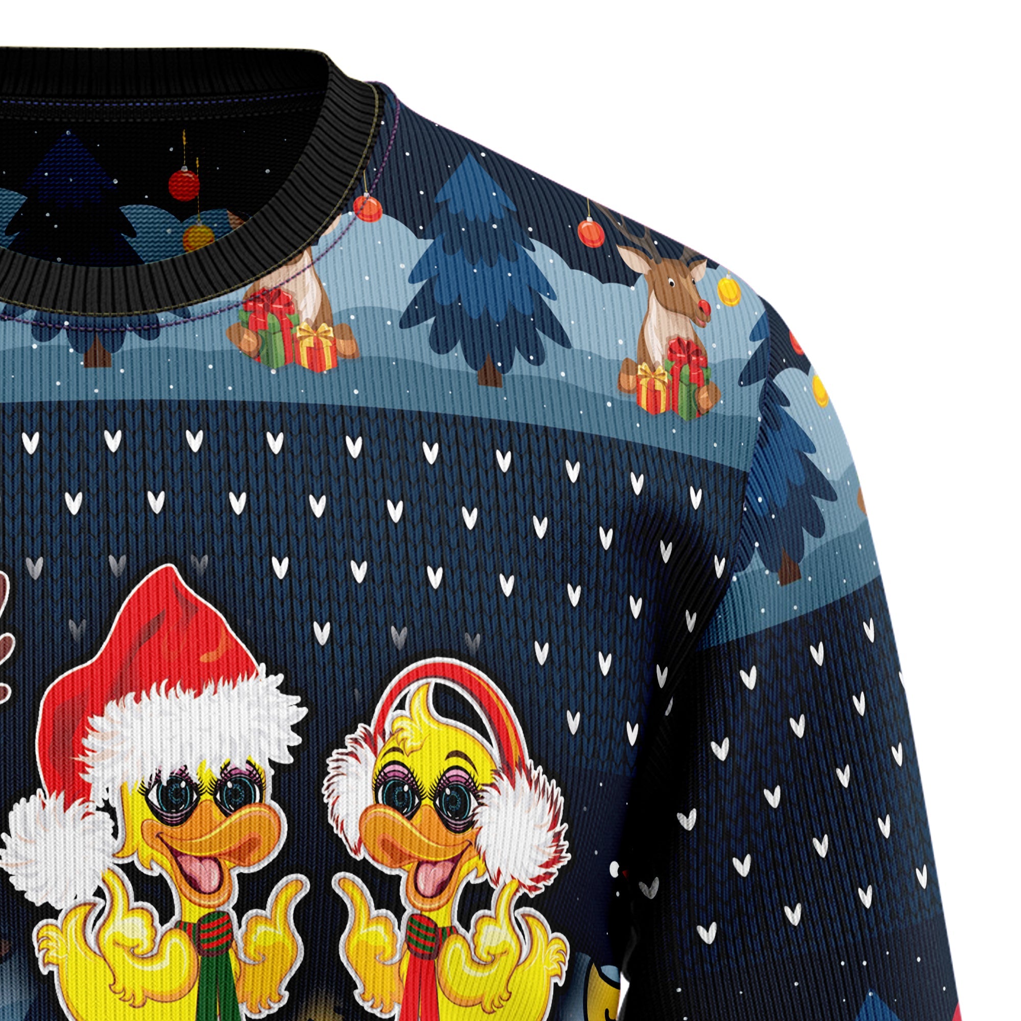 Cute Duck Quacker Ugly Christmas Sweater for Men and Women, Funny Holiday Party Outfit, Festive Christmas Gift
