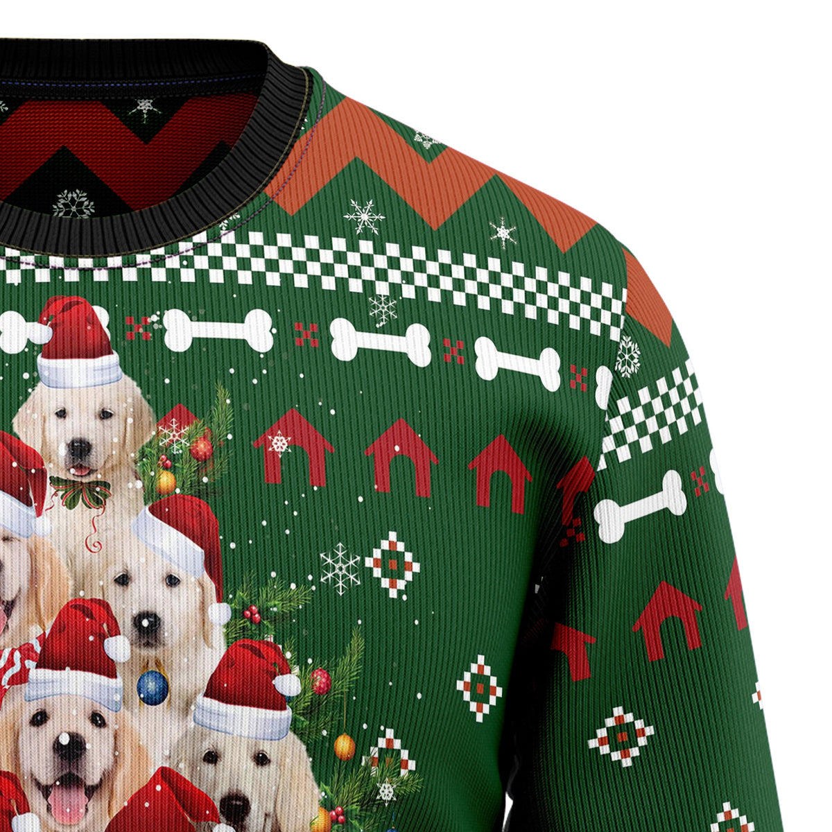 Golden Retriever Pine Tree Ugly Christmas Sweater for Men Women, Funny Holiday Party Outfit, Festive Xmas Gift