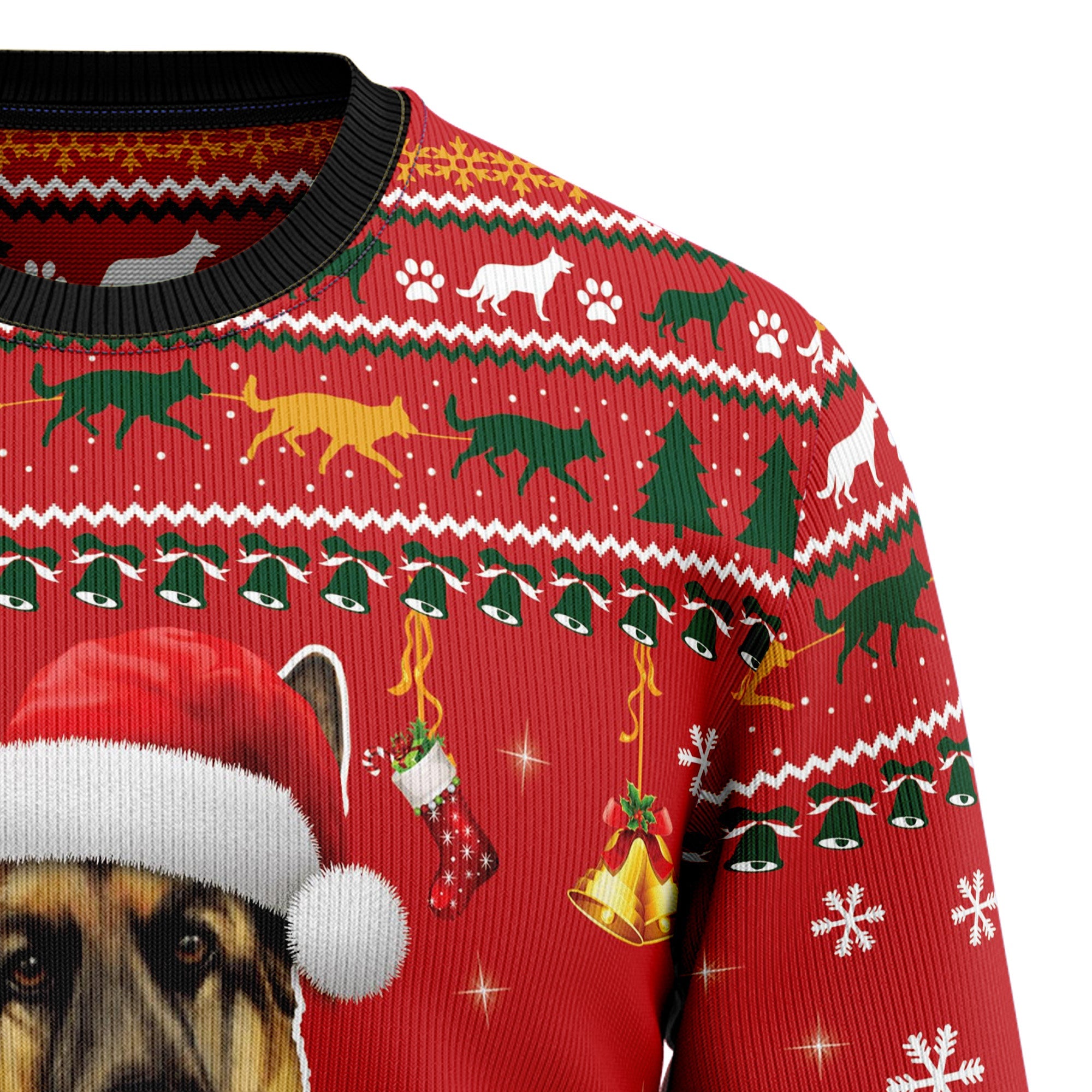 German Shepherd Waiting For Christmas Ugly Christmas Sweater for Men Women, Holiday Party Outfit, Funny Xmas Gift