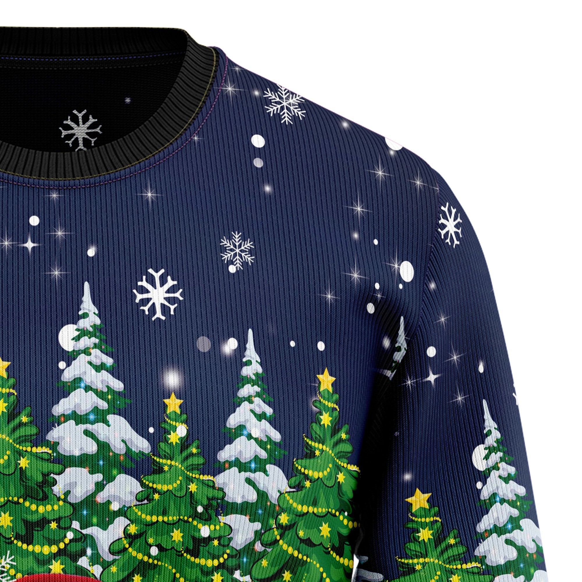 Dreaming Golden Retriever Under Snow Ugly Christmas Sweater, Funny Christmas Gift for Golden Retriever Lovers