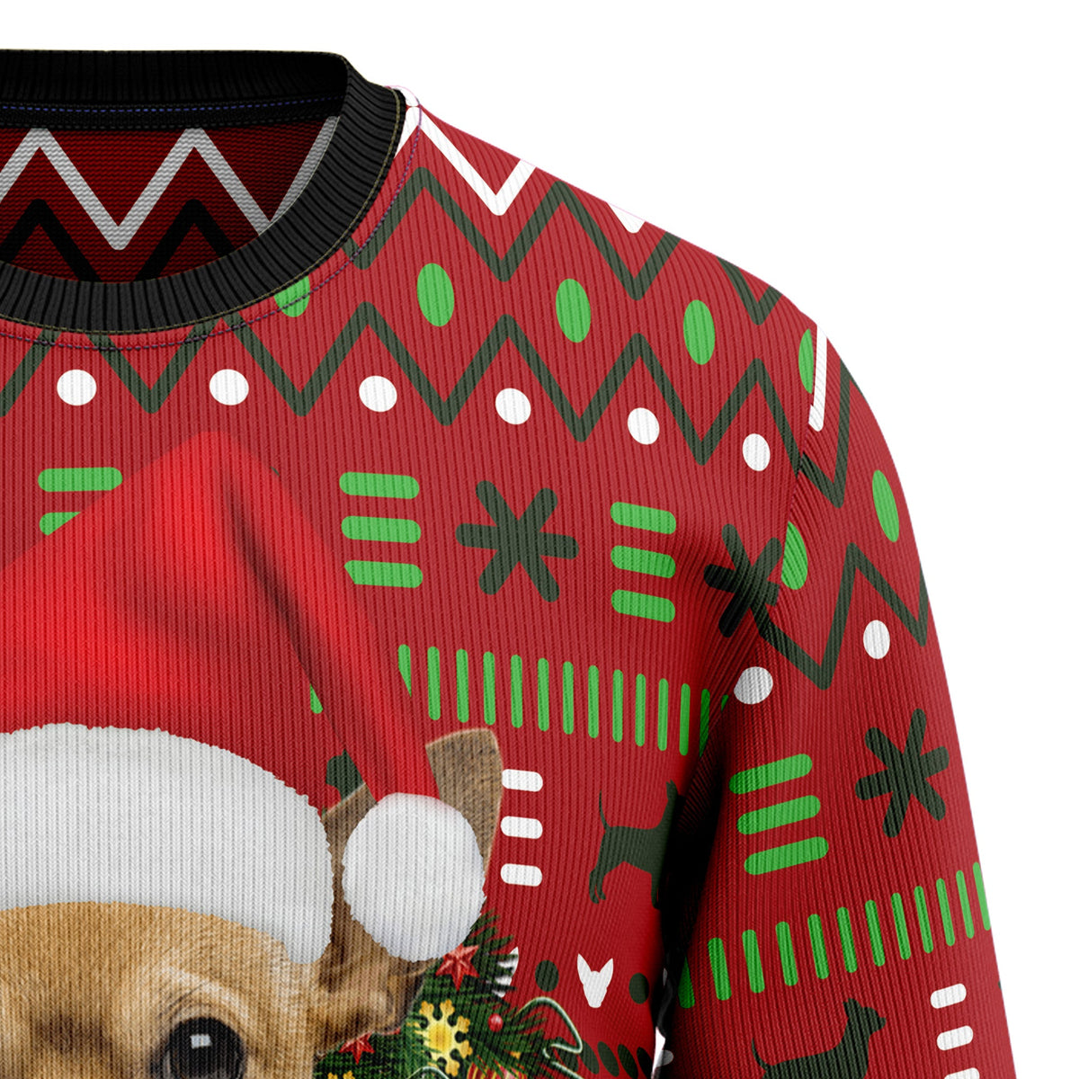 Playful Chihuahua Merry Christmas Ugly Christmas Sweater for Men Women, Funny Holiday Party Outfit, Festive Xmas Gift