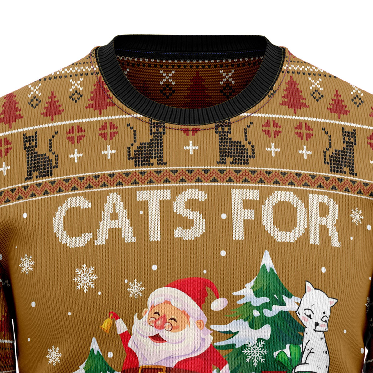Cats for Everybody Ugly Christmas Sweater, Funny Festive Holiday Sweater for Men and Women, Gift for Cat Lovers