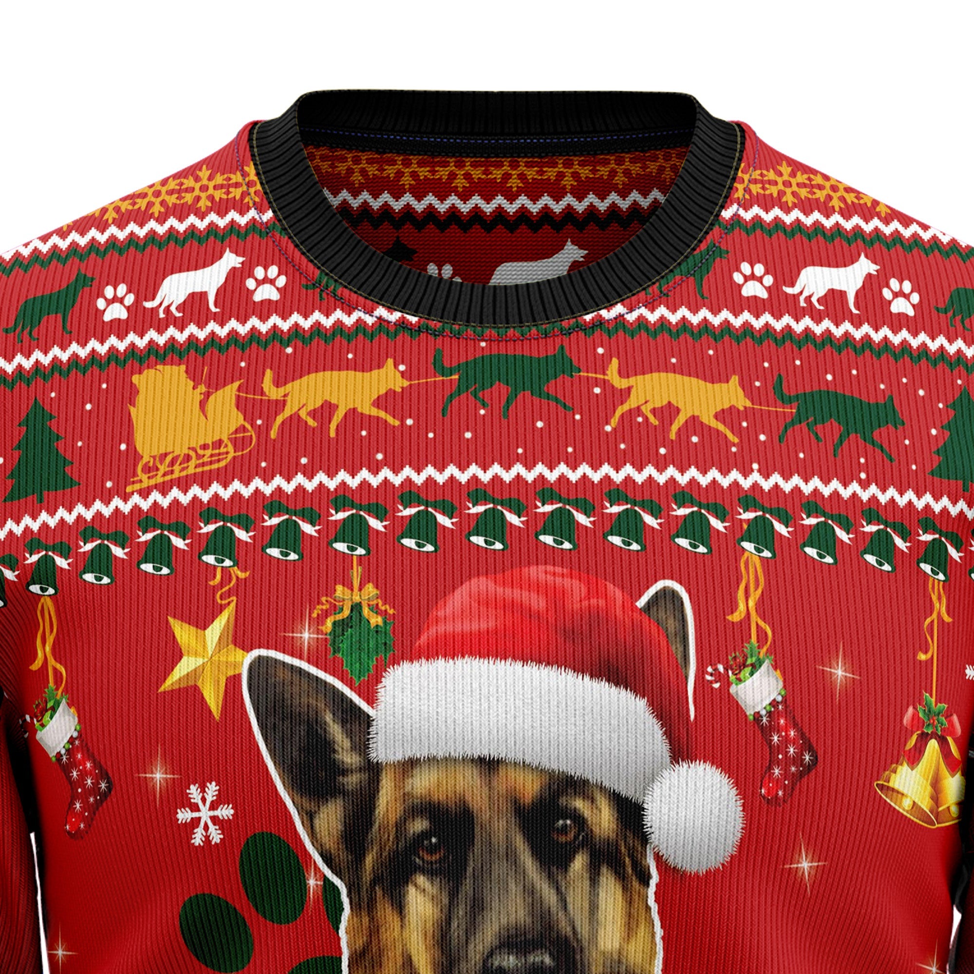 German Shepherd Waiting For Christmas Ugly Christmas Sweater for Men Women, Holiday Party Outfit, Funny Xmas Gift