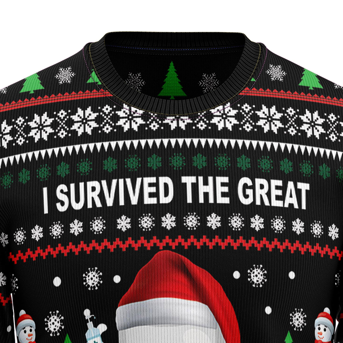 I Survived the Great Toilet Paper Crisis Ugly Christmas Sweater, Funny Christmas Gift for Funny Retro Meme Fans