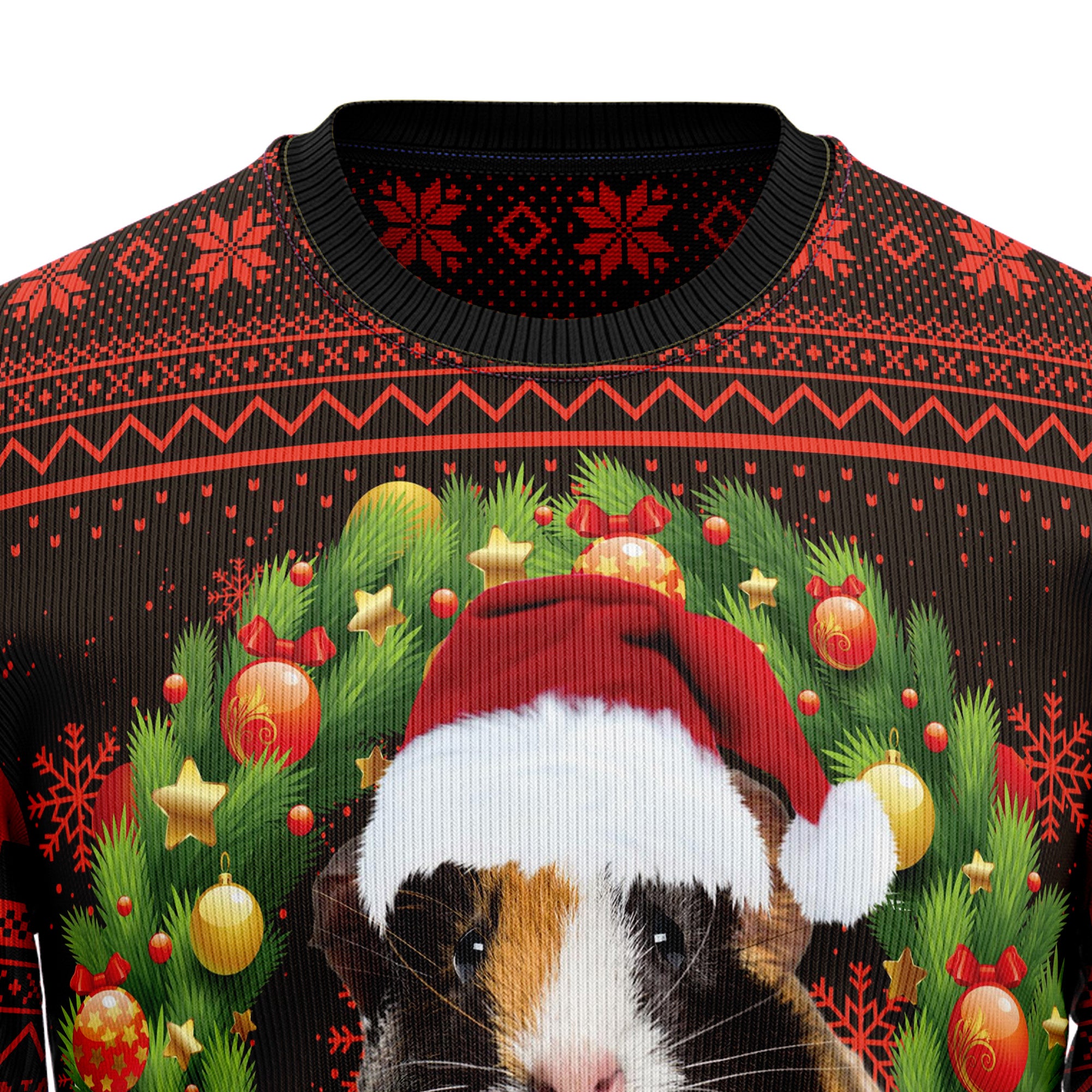Cute Guinea Pig Ugly Christmas Sweater, Funny Holiday Party Outfit for Men and Women, Gift for Guinea Pig Owners