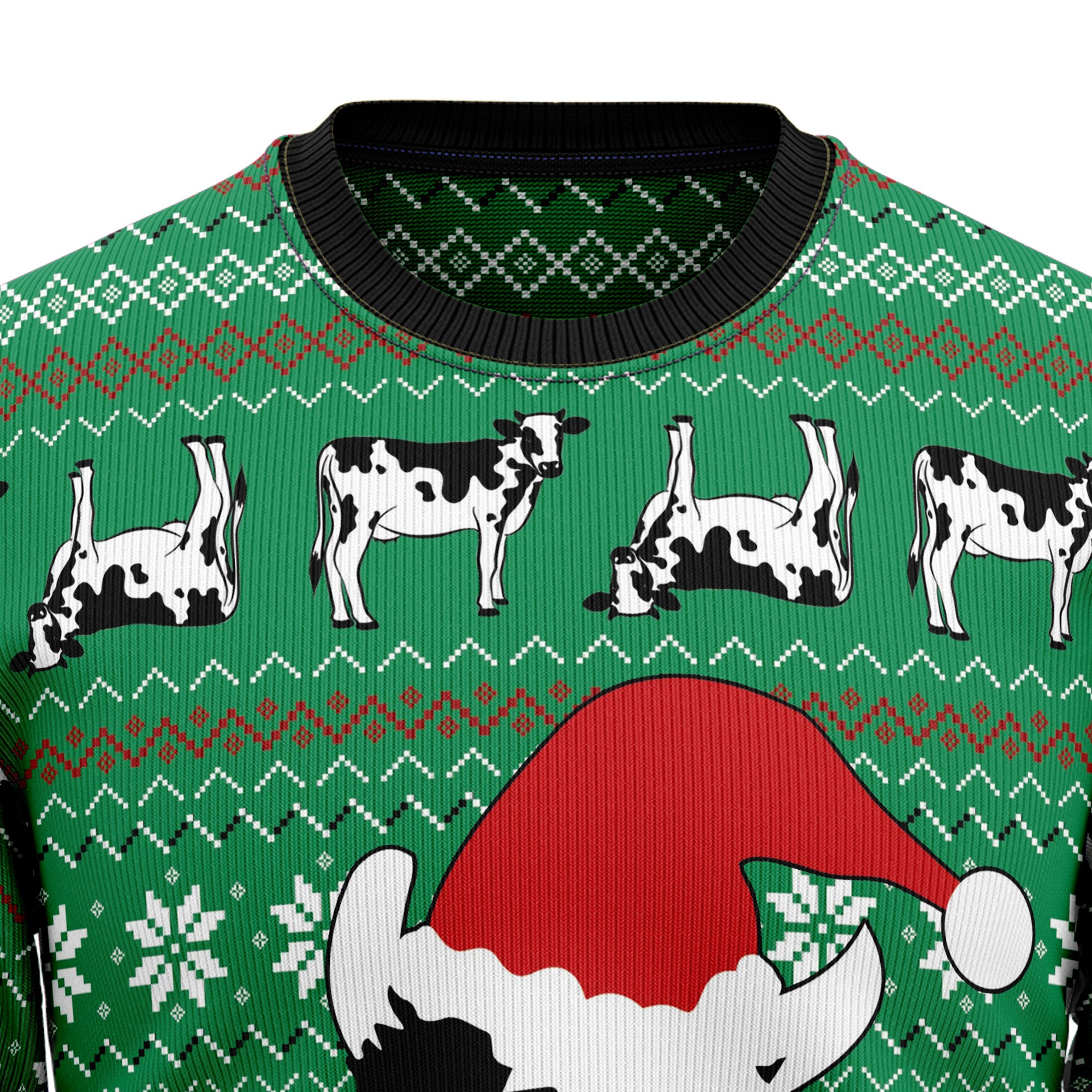 Funny Christmas Cow Ugly Christmas Sweater, Festive Holiday Party Outfit for Men and Women, Gift for Cow Lovers