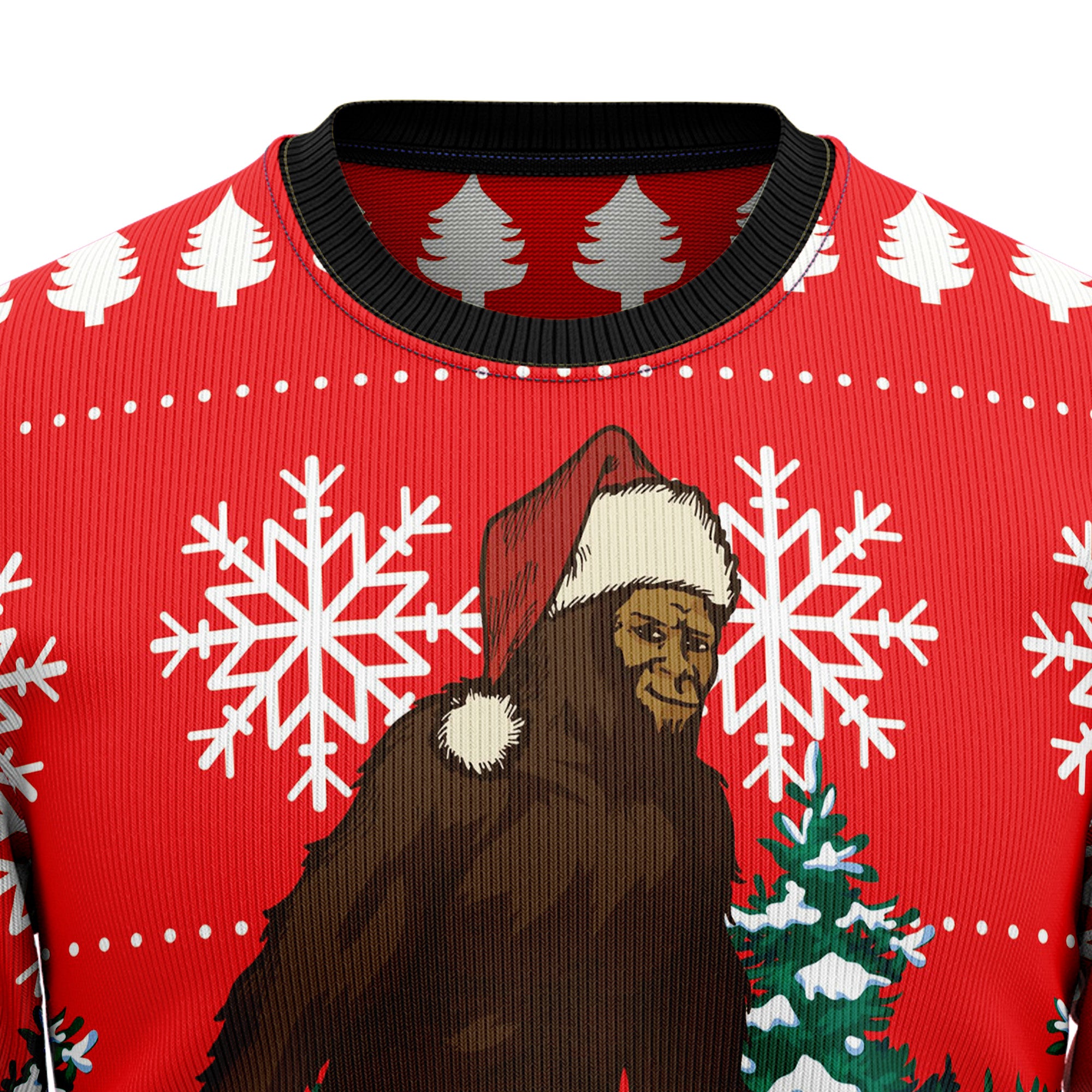 Christmas Bigfoot Ugly Christmas Sweater for Men and Women, Funny Xmas Party Outfit, Fun Gift for Bigfoot Fans