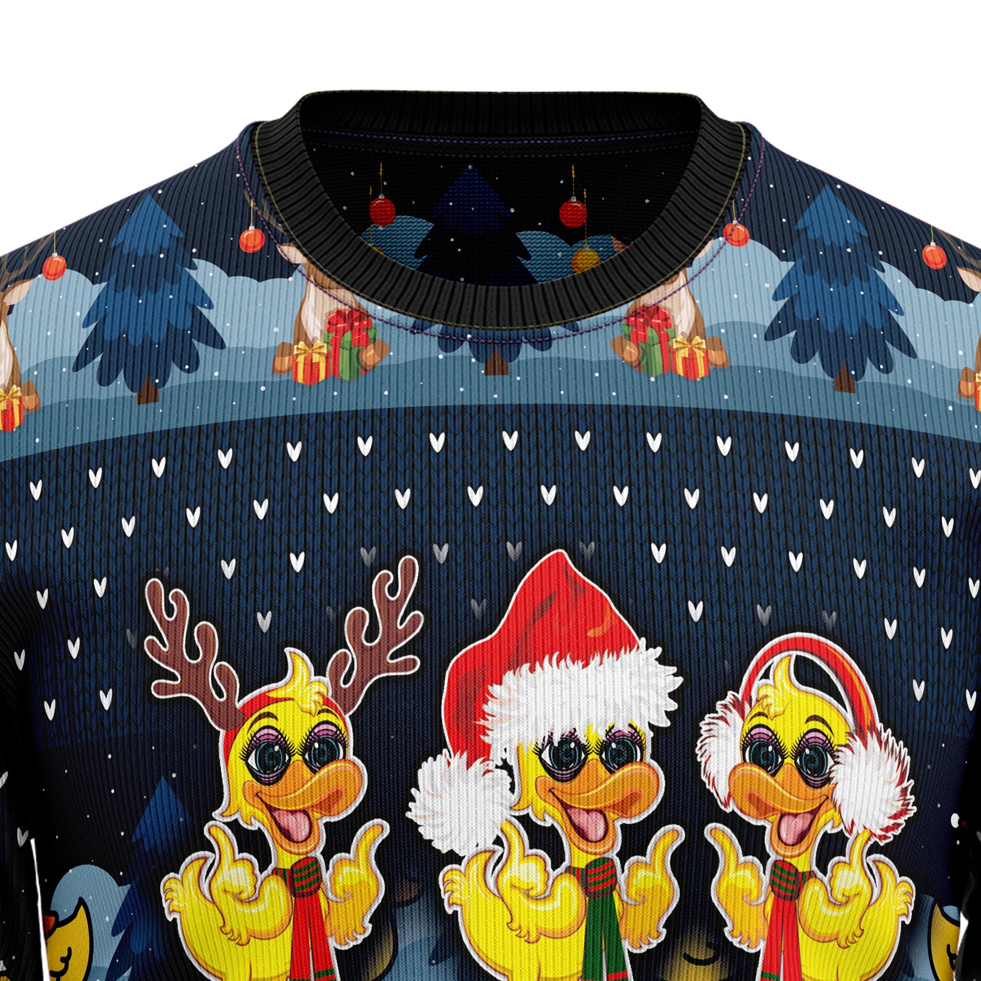 Cute Duck Quacker Ugly Christmas Sweater for Men and Women, Funny Holiday Party Outfit, Festive Christmas Gift