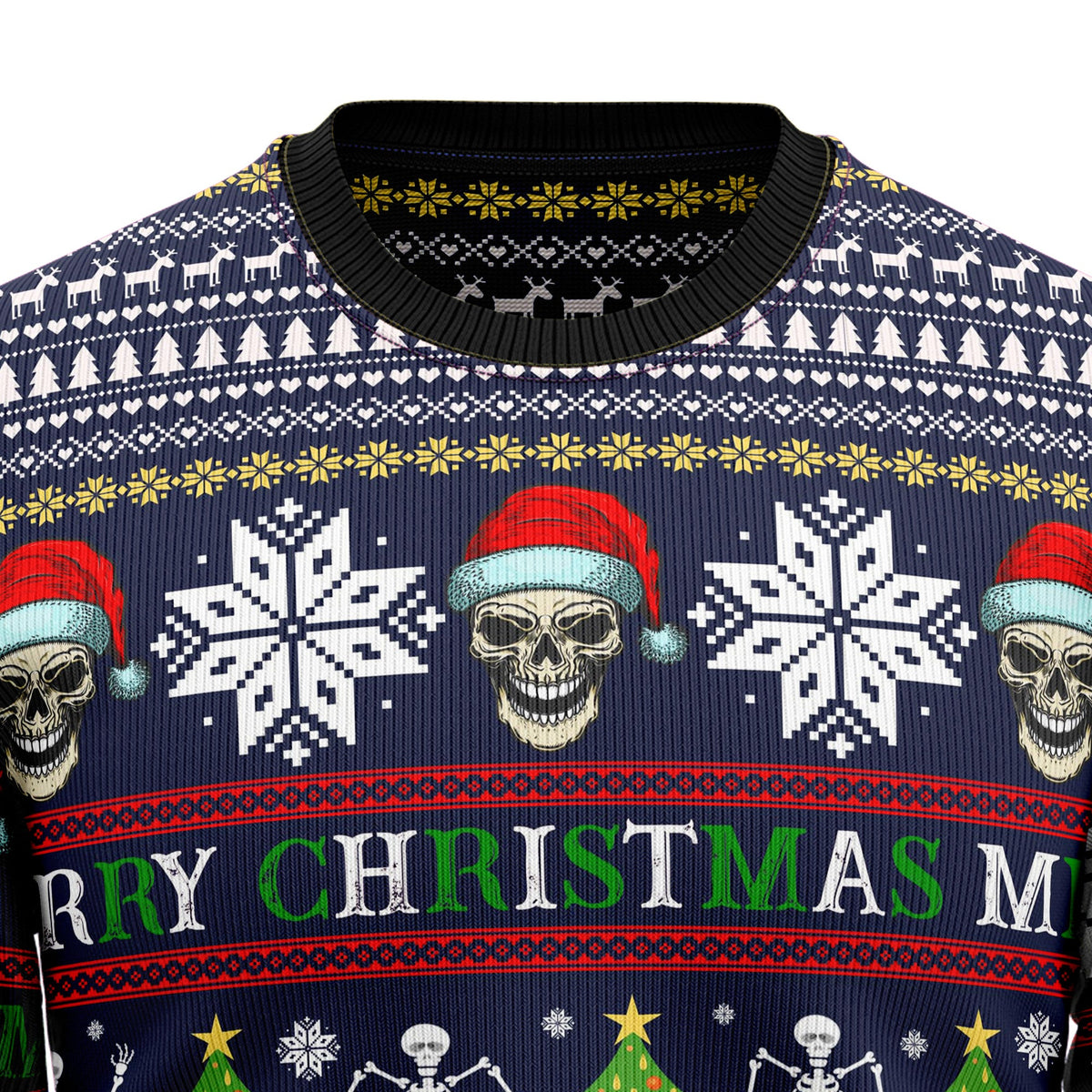 Skull Christmas Ugly Christmas Sweater for Men and Women, Funny Holiday Party Outfit, Festive Christmas Gift