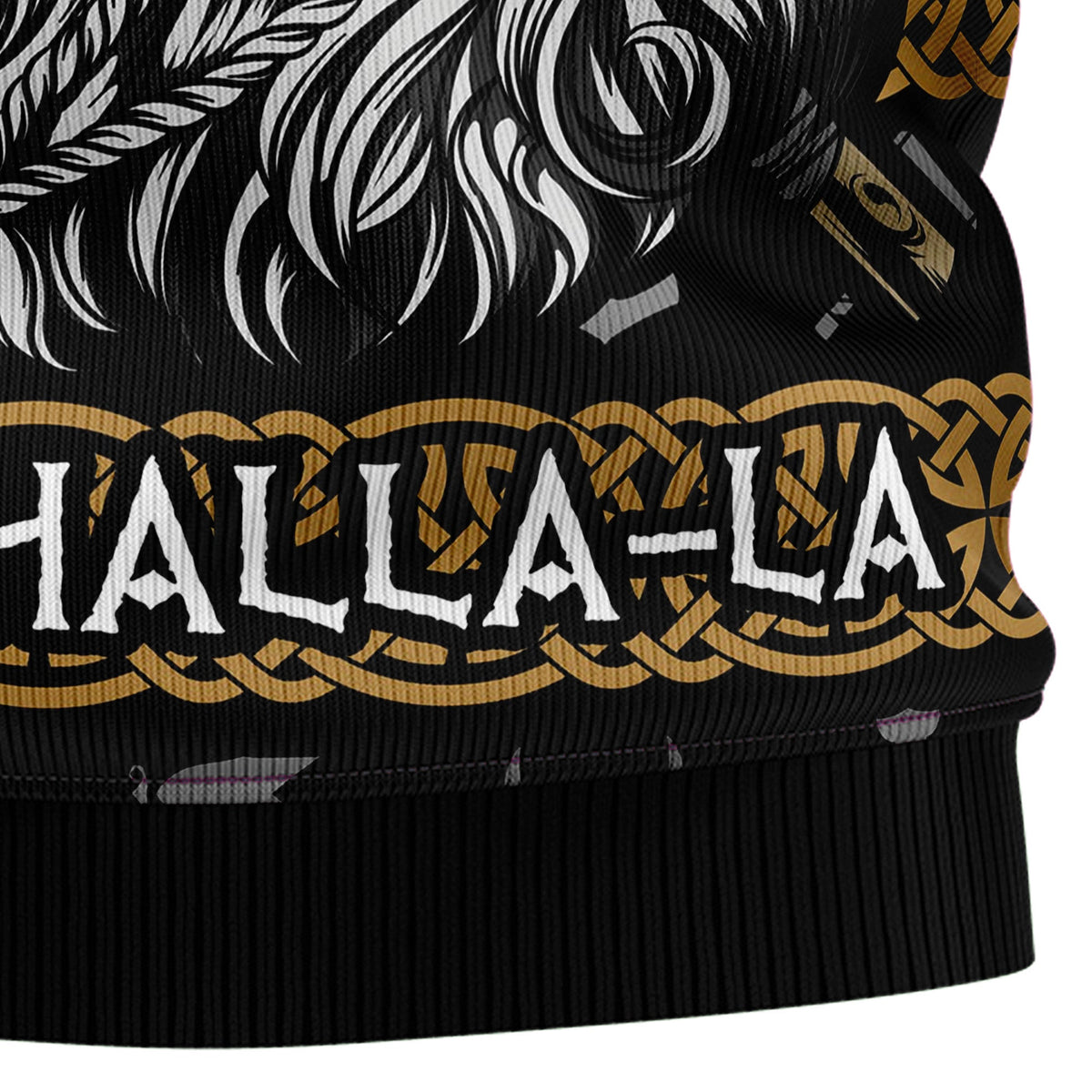 Valhalla La La La Viking Sweater - Funny Ugly Christmas Sweater for Men and Women, Unisex Holiday Party Outfit