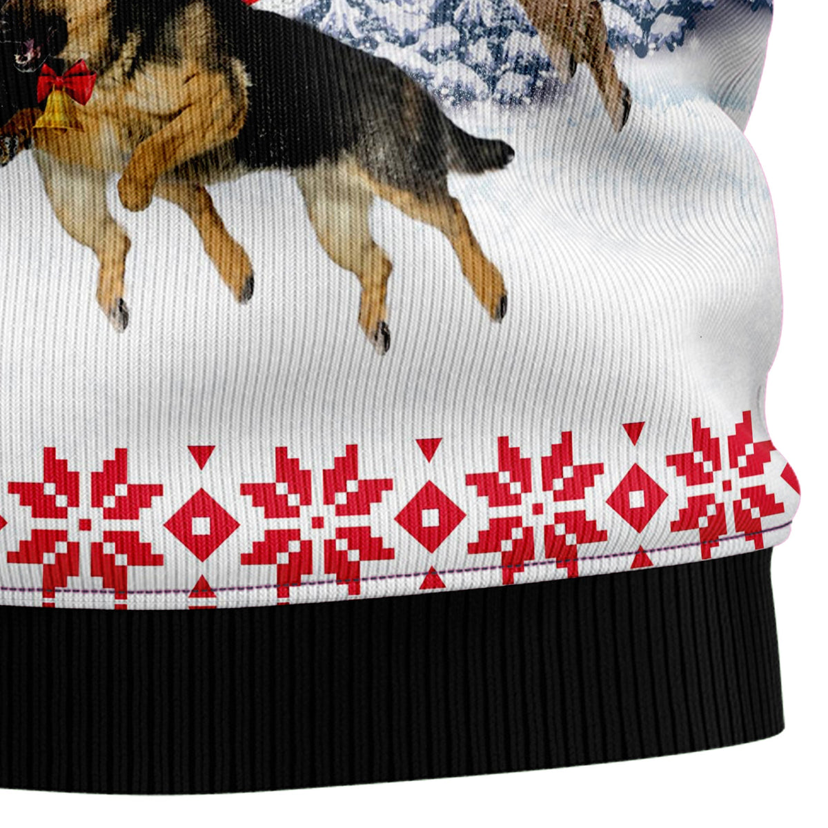 German Shepherd Santa Claus Ugly Christmas Sweater for Men Women, Funny Holiday Party Outfit, Festive Xmas Gift