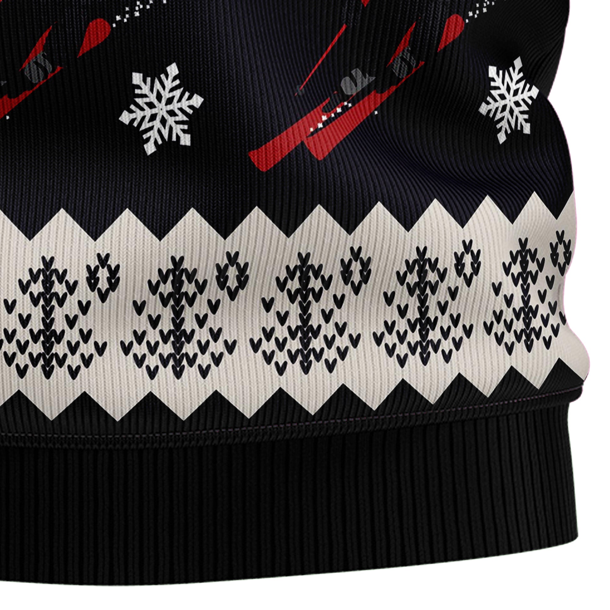 Skiing Ugly Christmas Sweater, Skier Holiday Pullover, Winter Sports Party Outfit and Christmas Gift for Ski Lovers