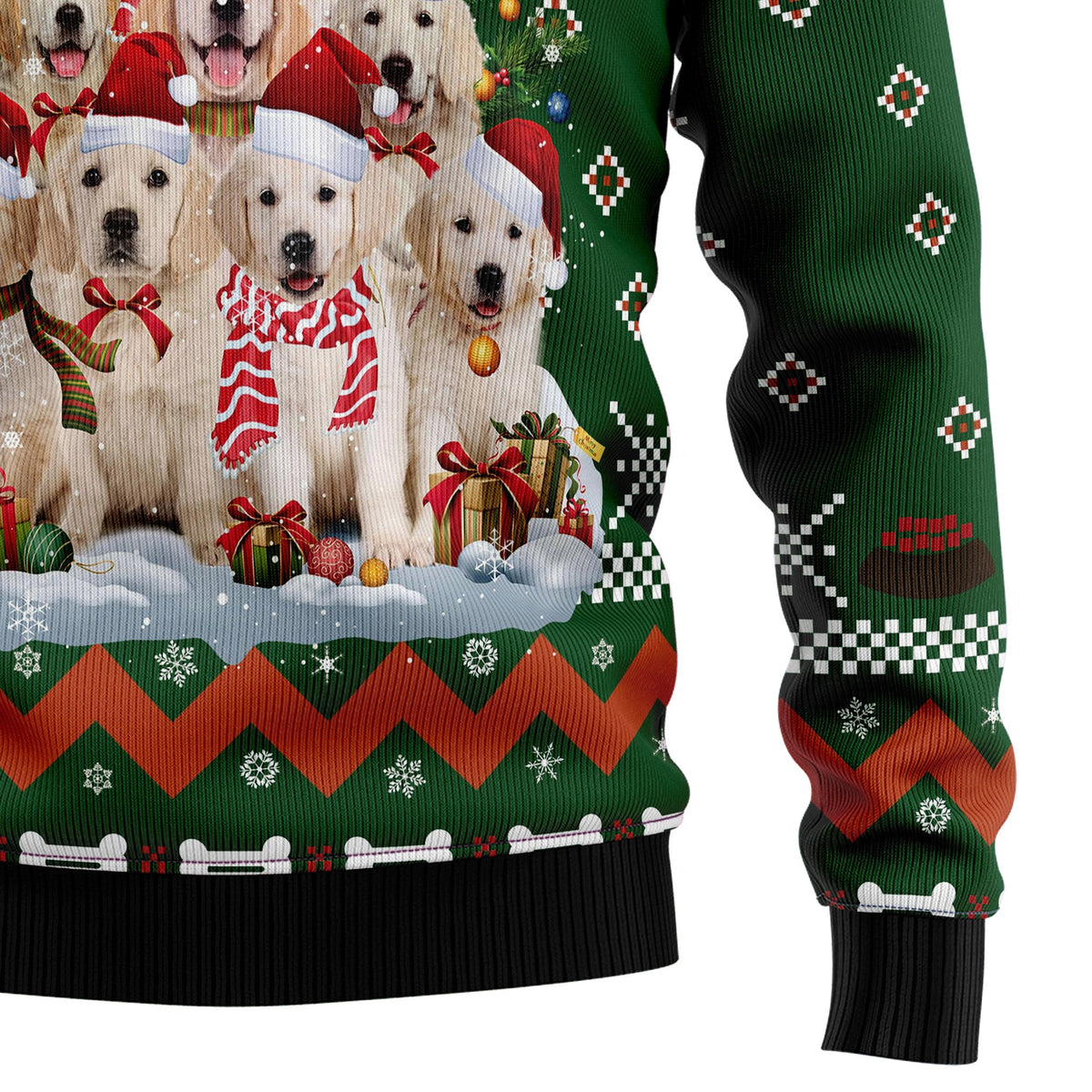 Golden Retriever Pine Tree Ugly Christmas Sweater for Men Women, Funny Holiday Party Outfit, Festive Xmas Gift