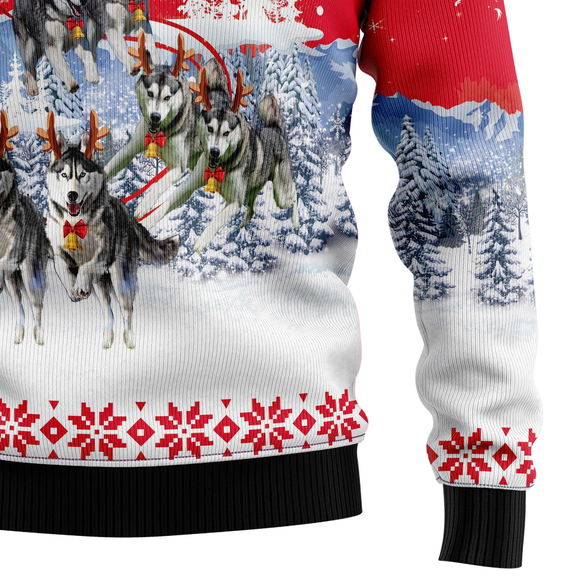 Siberian Husky Santa Claus Ugly Christmas Sweater, Unisex Holiday Party Outfit, Xmas Gift for Husky Dog Lovers