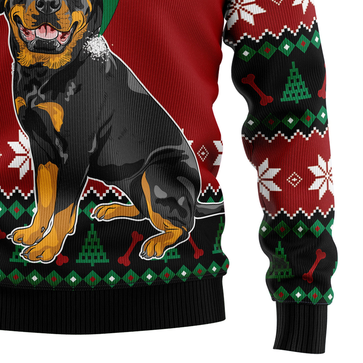 Cute Rottweiler Ugly Christmas Sweater, Festive Christmas Outfit, Unique Holiday Gift for Rottweiler Dog Lovers