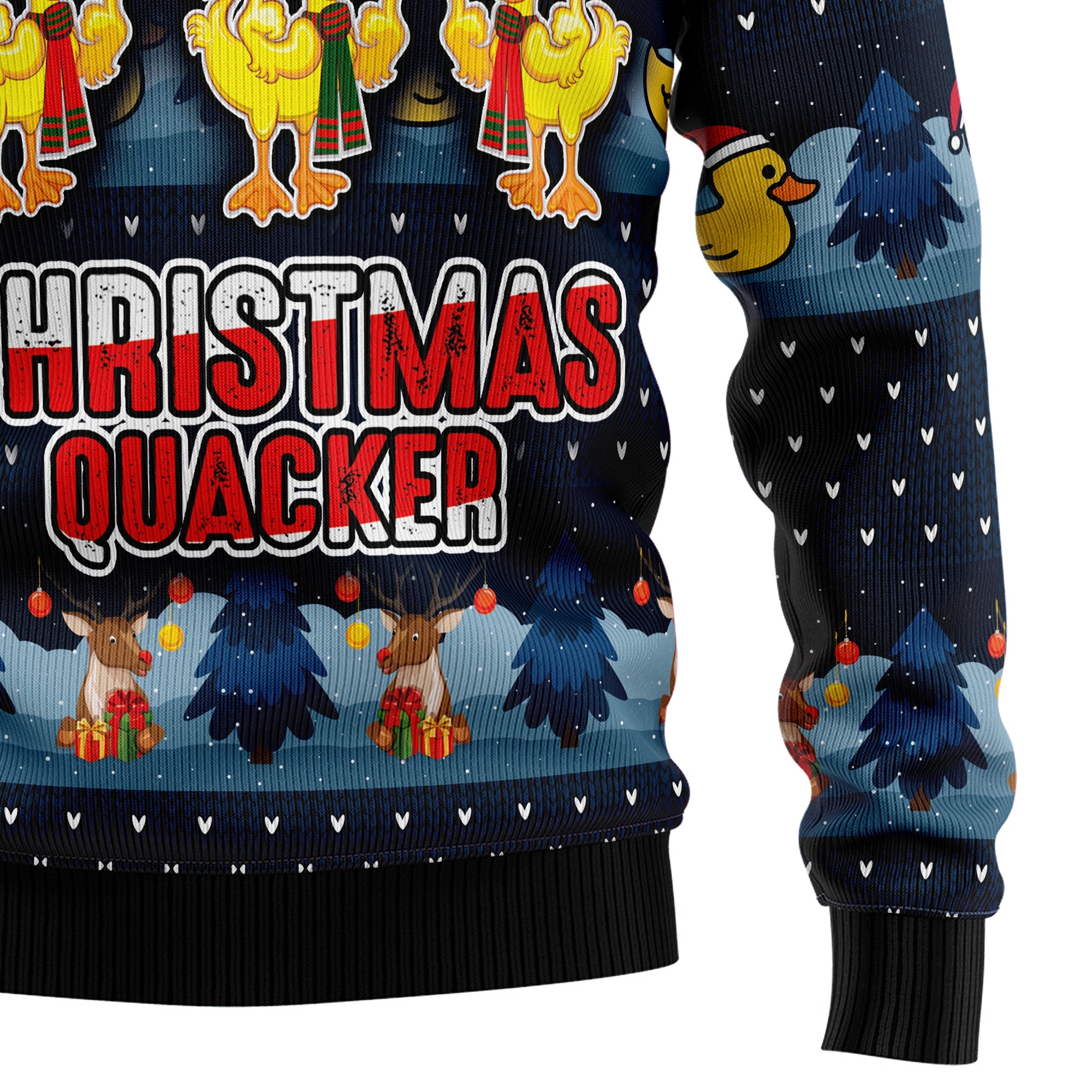 Cute Duck Quacker Ugly Christmas Sweater for Men and Women, Funny Holiday Party Outfit, Festive Christmas Gift