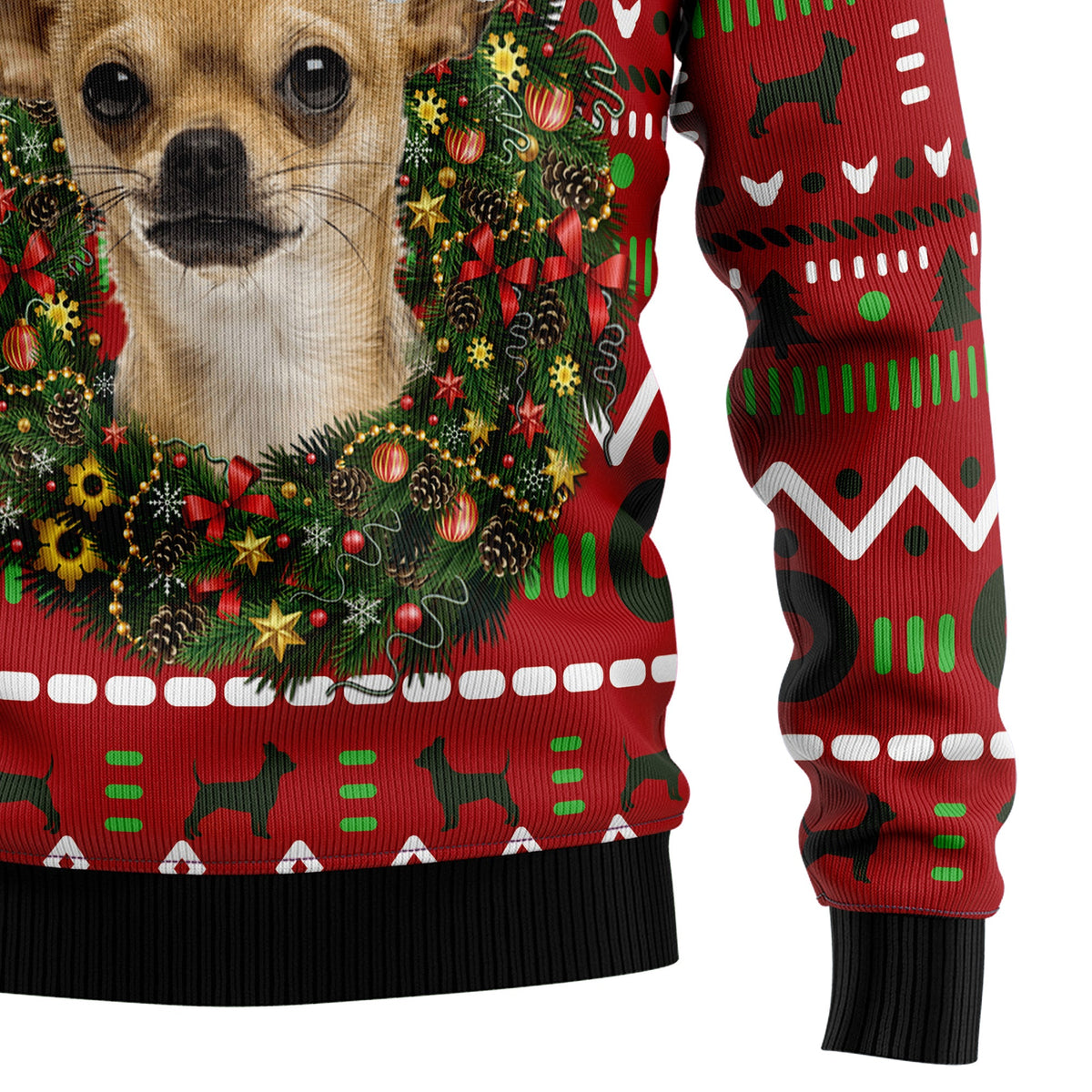 Playful Chihuahua Merry Christmas Ugly Christmas Sweater for Men Women, Funny Holiday Party Outfit, Festive Xmas Gift