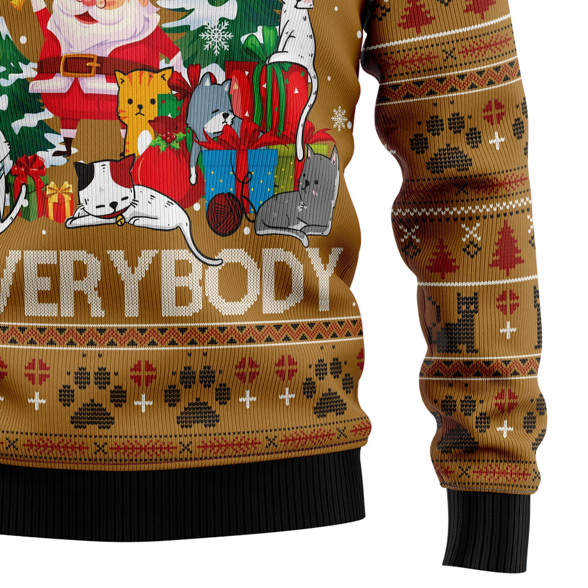 Cats for Everybody Ugly Christmas Sweater, Funny Festive Holiday Sweater for Men and Women, Gift for Cat Lovers