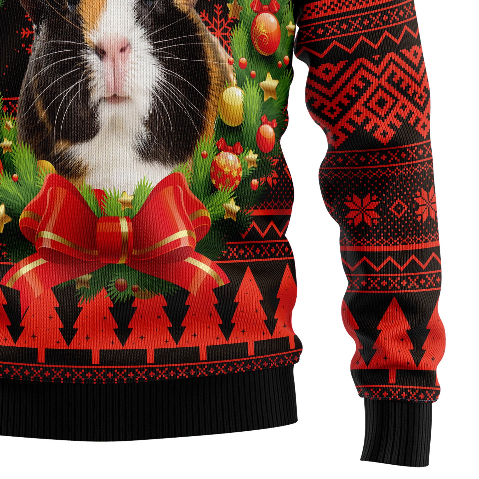 Cute Guinea Pig Ugly Christmas Sweater, Funny Holiday Party Outfit for Men and Women, Gift for Guinea Pig Owners