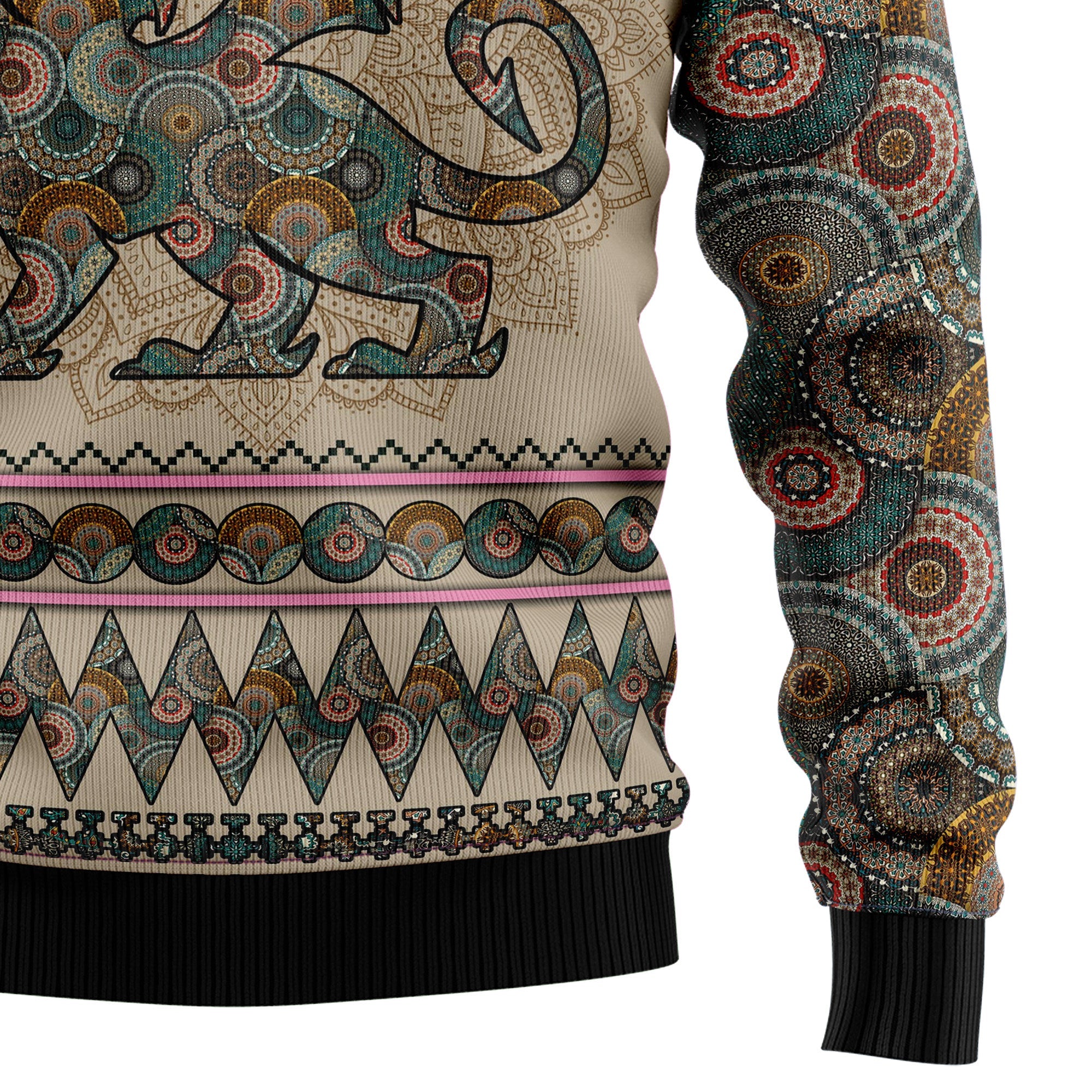 Dragon Mandala Ugly Christmas Sweater for Men and Women, Funny Holiday Party Outfit, Festive Christmas Gift